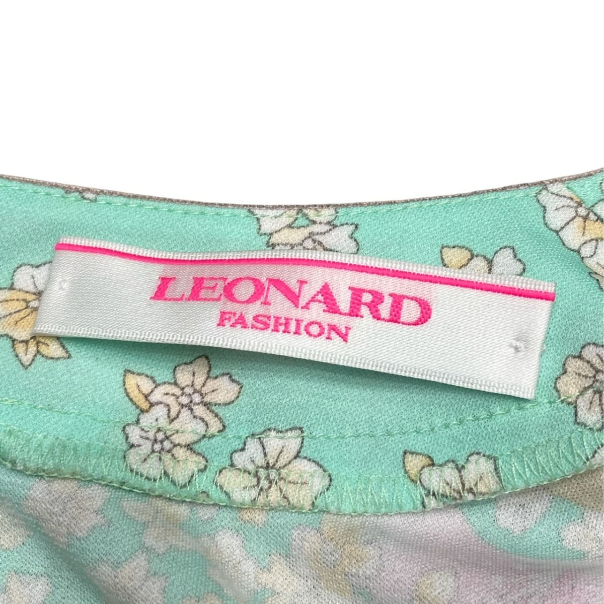レオナール LEONARD ノースリーブ ワンピース 花柄 トップス