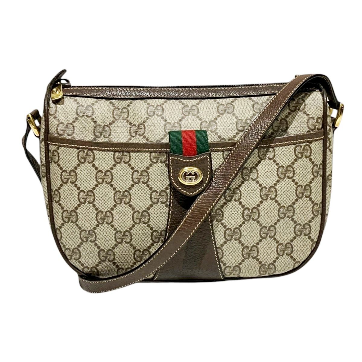 グッチ GUCCI シェリーライン ショルダーバッグ PVC レザー 89.02.032