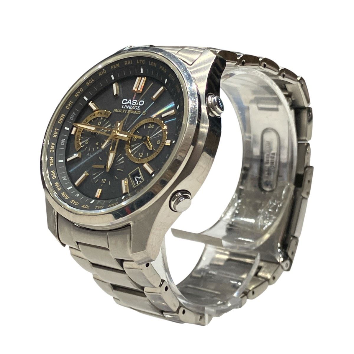 カシオ CASIO リニエージ 腕時計 総重量約78.4g チタン SS 電波
