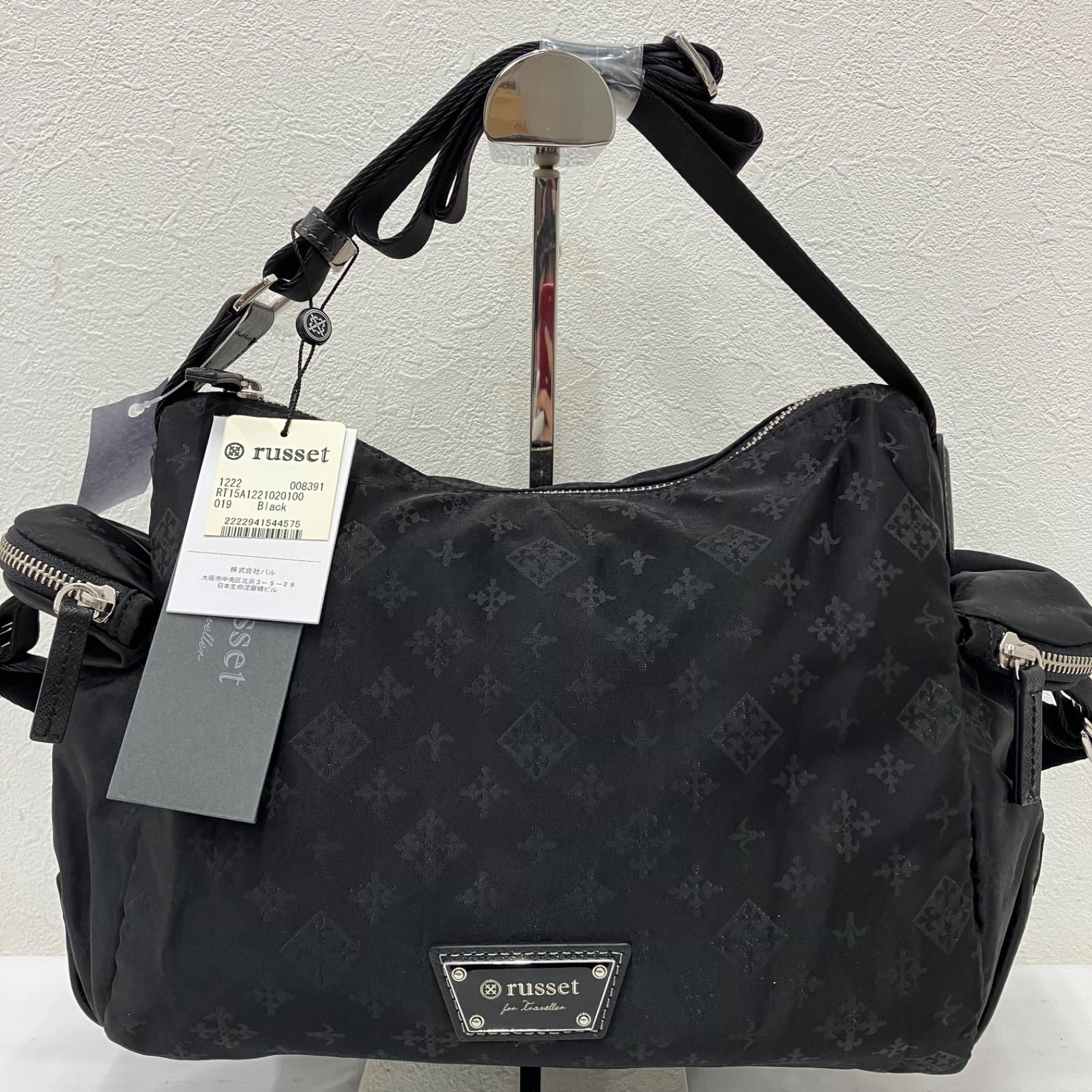 ラシット フォー トラベラー モノグラム プレート付き 横長 ショルダーバッグ 9174 【美品】 russet for Traveller ラシットフォートラベラー