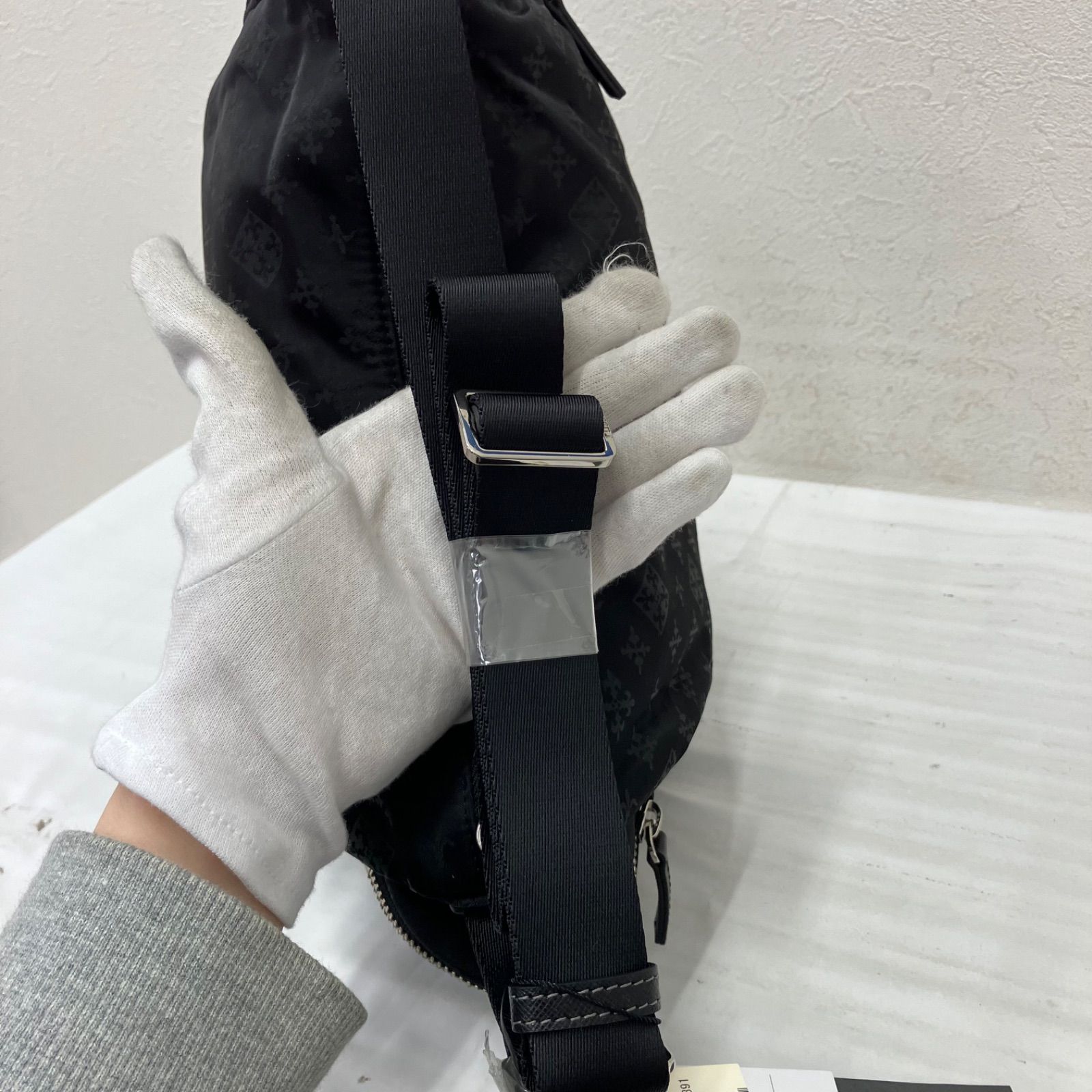 ラシット フォー トラベラー モノグラム プレート付き 横長 ショルダーバッグ 9174 【美品】 russet for Traveller ラシットフォートラベラー