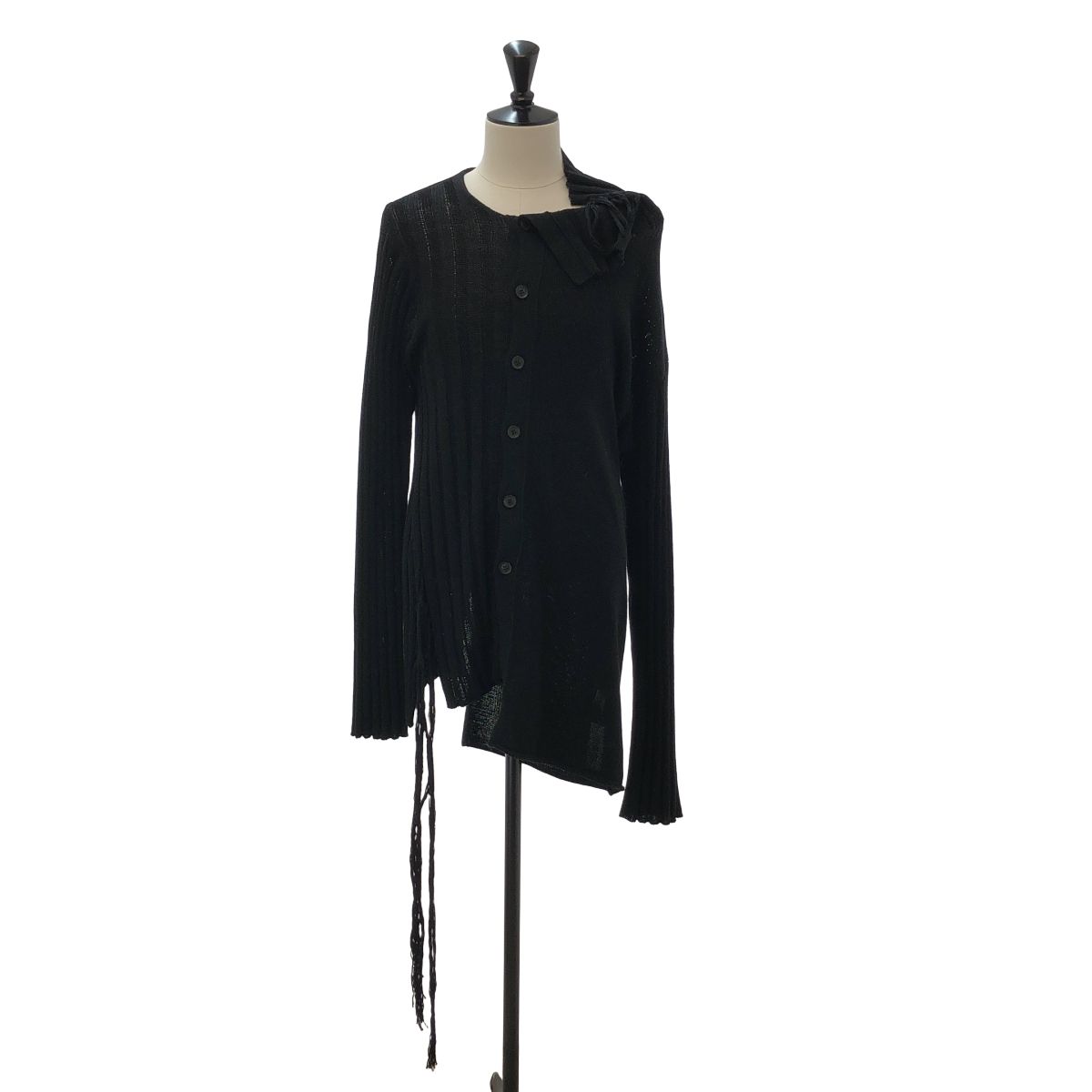 【ヨージヤマモト☆プールオム】変形カーディガン☆モノトーン☆モード☆ブラック　3 YOHJI YAMAMOTO POUR HOMME / ヨウジヤマモトプールオム | 2025SS