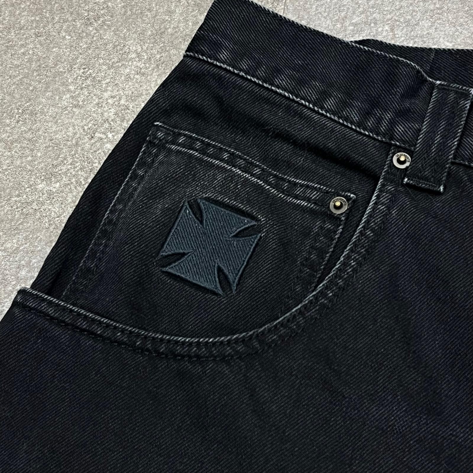 参考上代159500円 VETEMENTS 26SS APLIQUE BIKER CROSS HIP-HOP DENIM