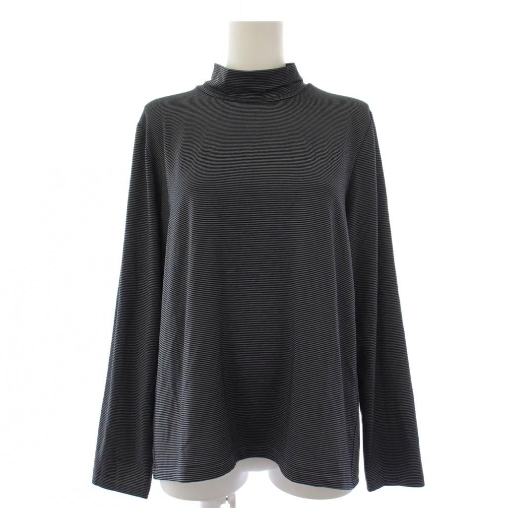 Leilian*レリアン　ボーダーカットソー　長袖　大きいサイズ13＋ ドロップ レリアン Leilian カットソー 長袖 ボーダー柄 13+ 紺 ネイビー /GG