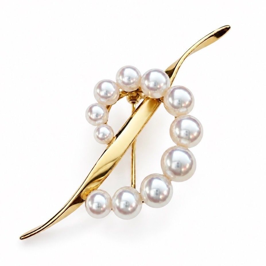 MIKIMOTO ミキモト K18 パール ブローチ - メルカリ