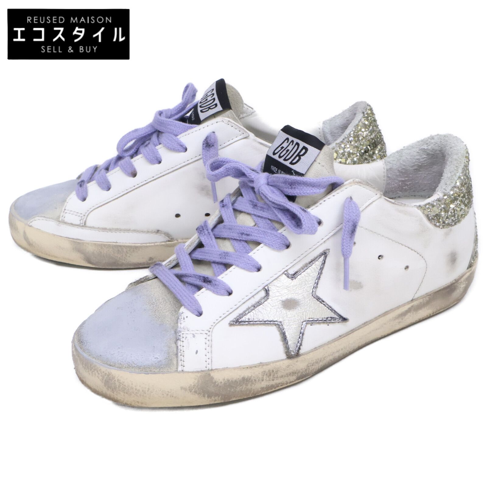 GOLDEN GOOSE　ゴールデングース　【新品同様】GWF00102.F001620.10636 SUPERSTAR CLASSIC WITH LIST スーパースター USED加工 スニーカー　35 28,529円