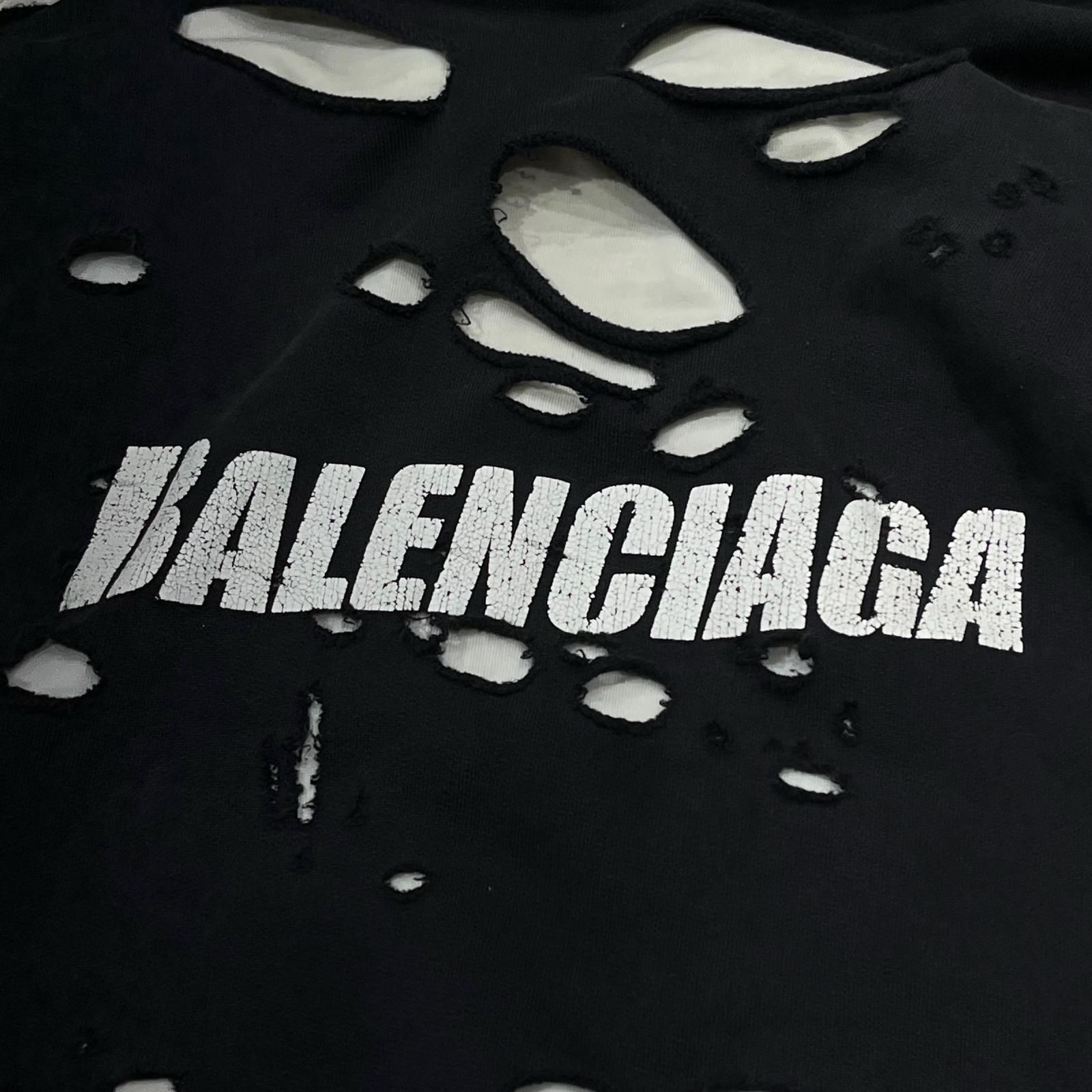 BALENCIAGA Destroyed Hoodie デストロイ ダメージ加工パーカー