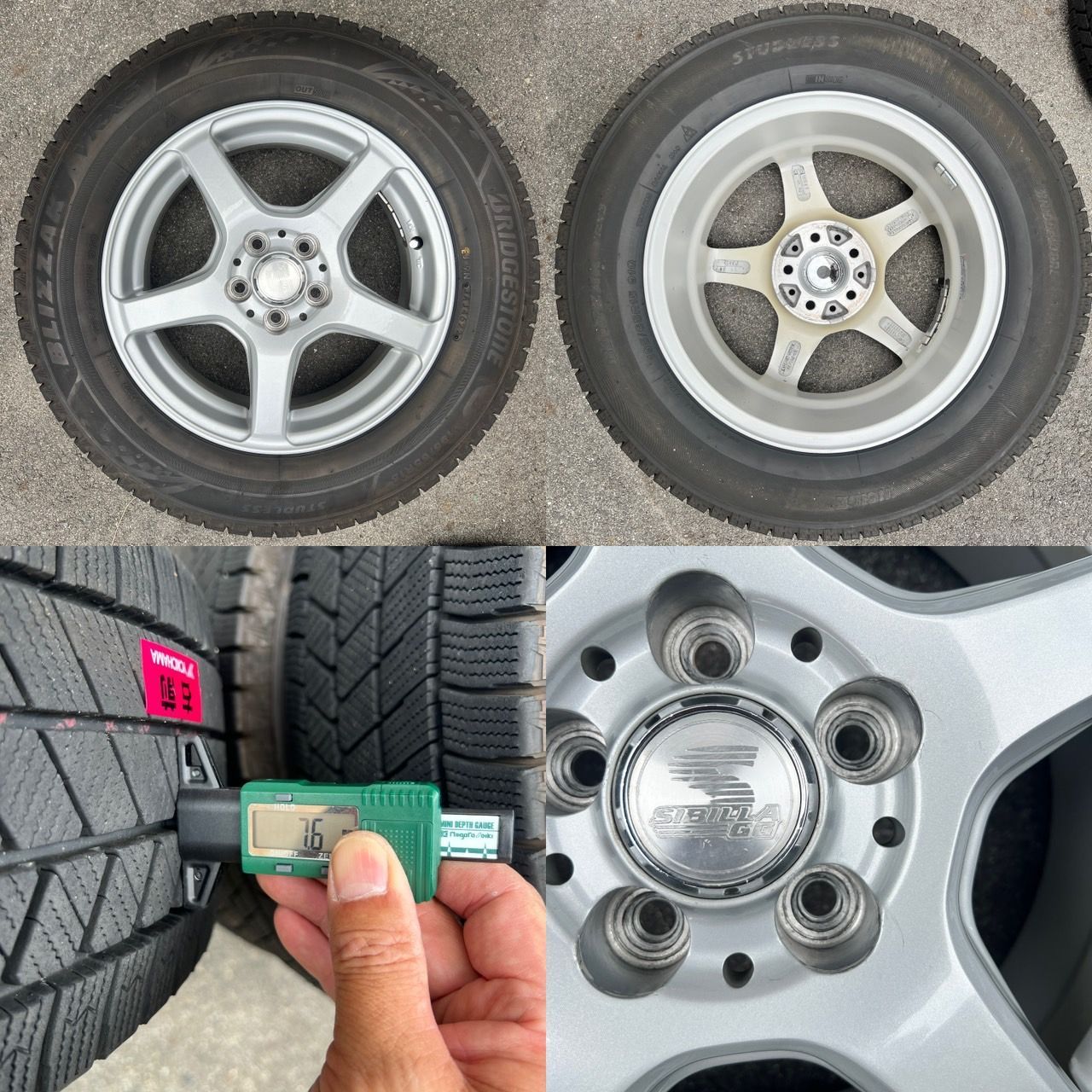 プリウス ZVW30装着 ブリザック VRX3 195/65R15 2022年 15×6J +45