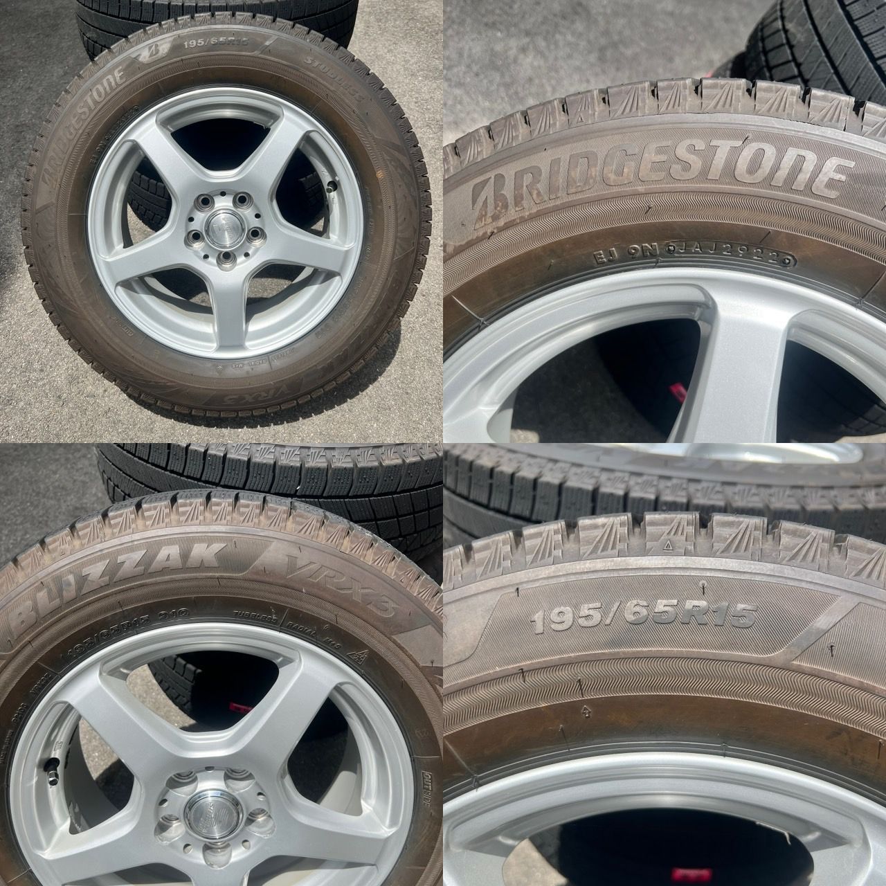 プリウス ZVW30装着 ブリザック VRX3 195/65R15 2022年 15×6J +45