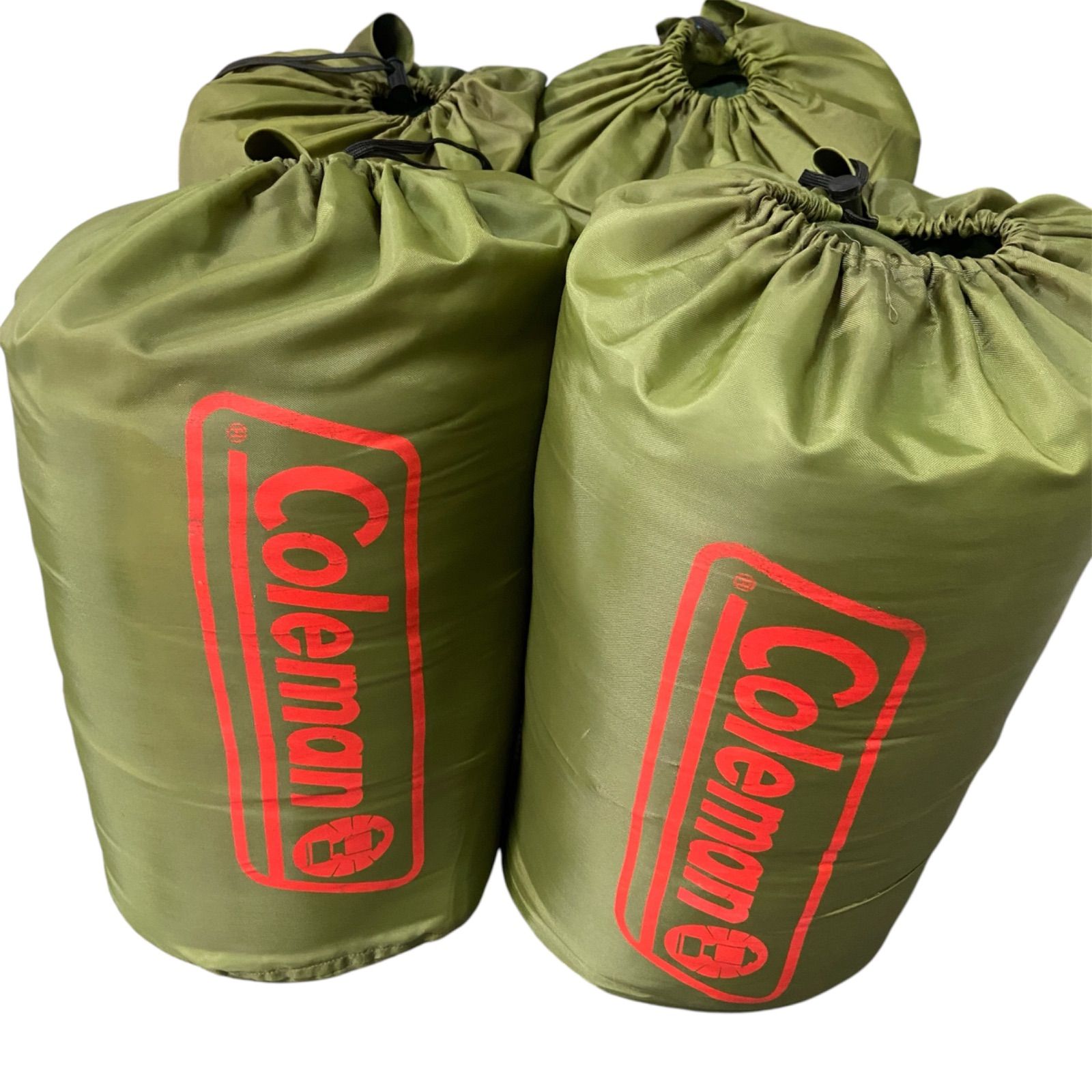 4個セット Coleman コールマン 寝袋 シュラフ グリーン チェック