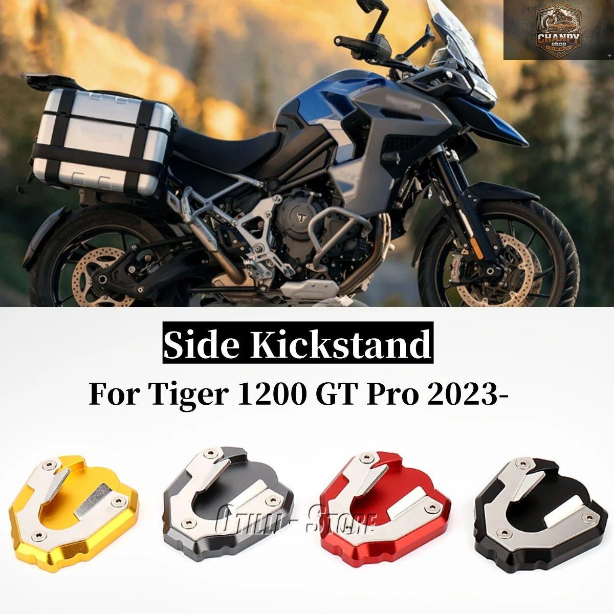 Tiger 1200 TIGER 1200 GT PRO 2023 オートバイアクセサリー キックスタンドエクステンダー フットサイドスタンド フットパッド