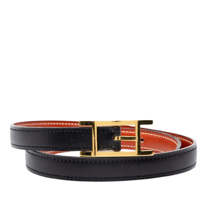 HERMES エルメス アピ3 ゴールド金具 リバーシブル ベルト 75 エルメス アピ リバーシブル ベルト 刻印□A サイズ65 ブラック