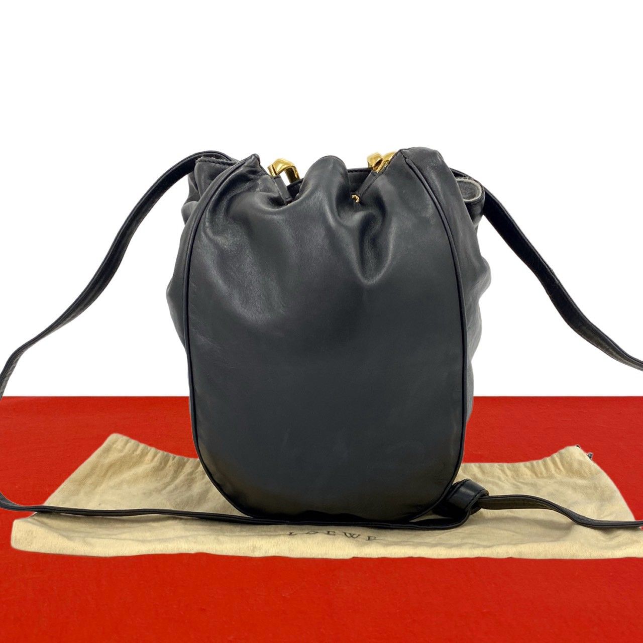 極 美品 袋付き LOEWE ロエベ ヴィンテージ アナグラム ロゴ ナッパ