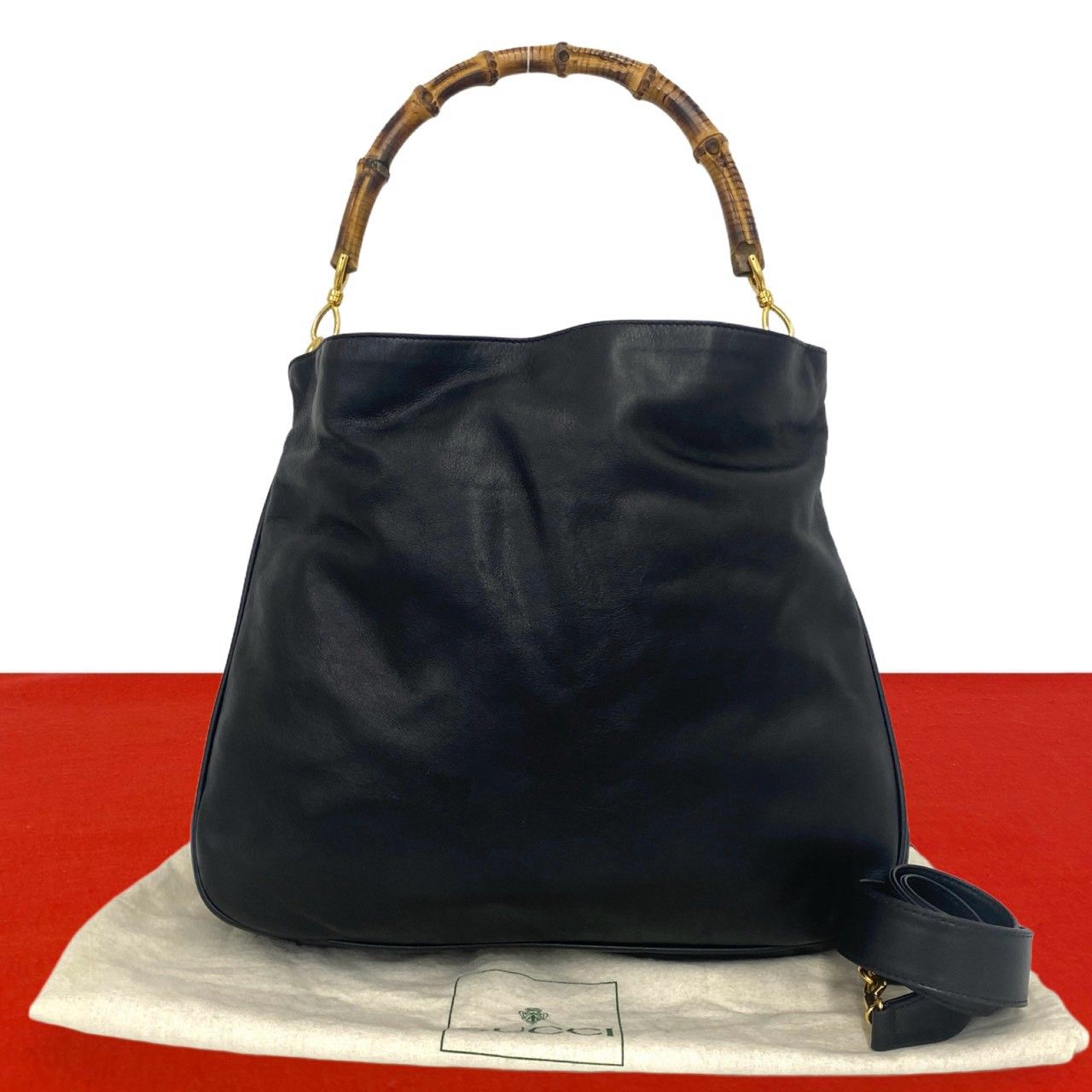 極 美品 袋付き GUCCI グッチ オールドグッチ ヴィンテージ バンブー
