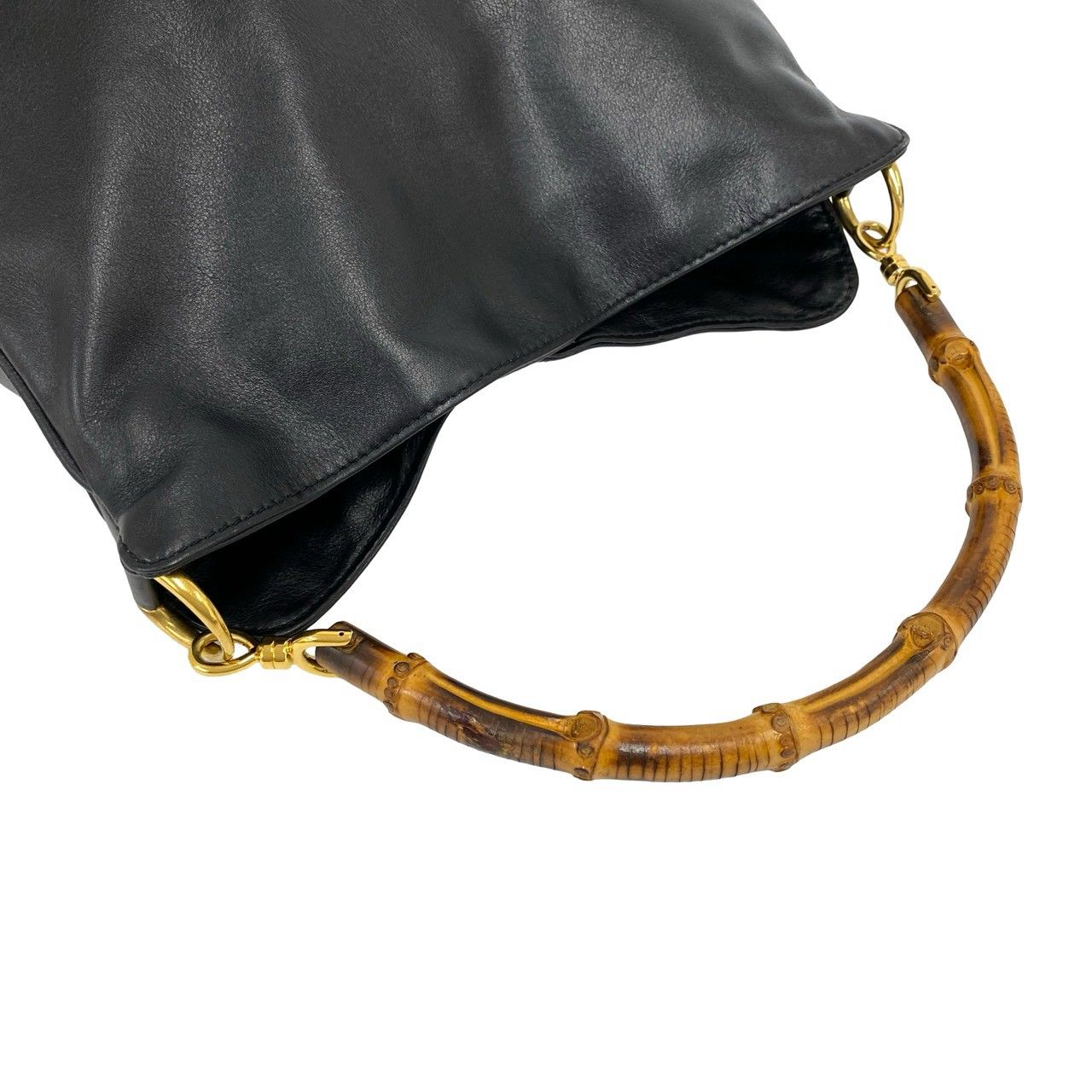 極 美品 GUCCI グッチ オールドグッチ ヴィンテージ バンブー レザー