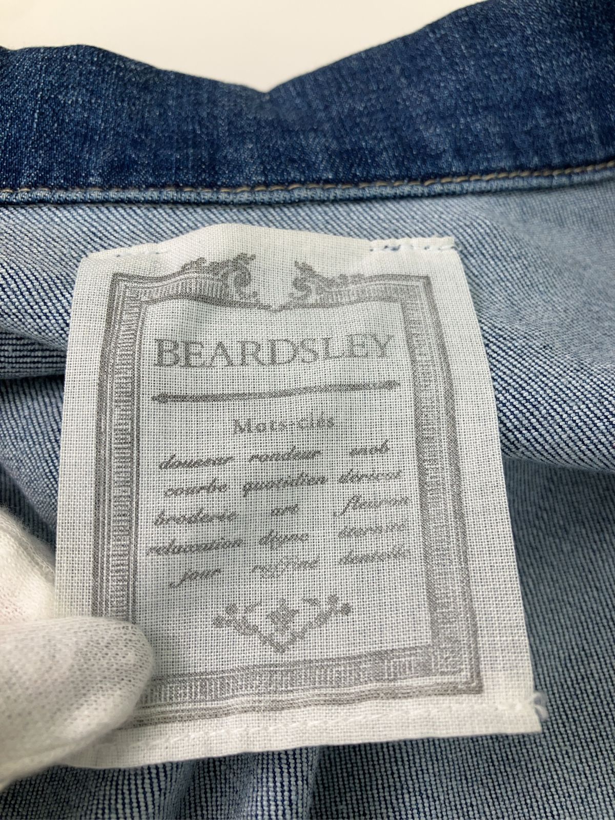 BEARDSLEY デニムジャケット F ネイビー 無地 フードなし ボタン留め