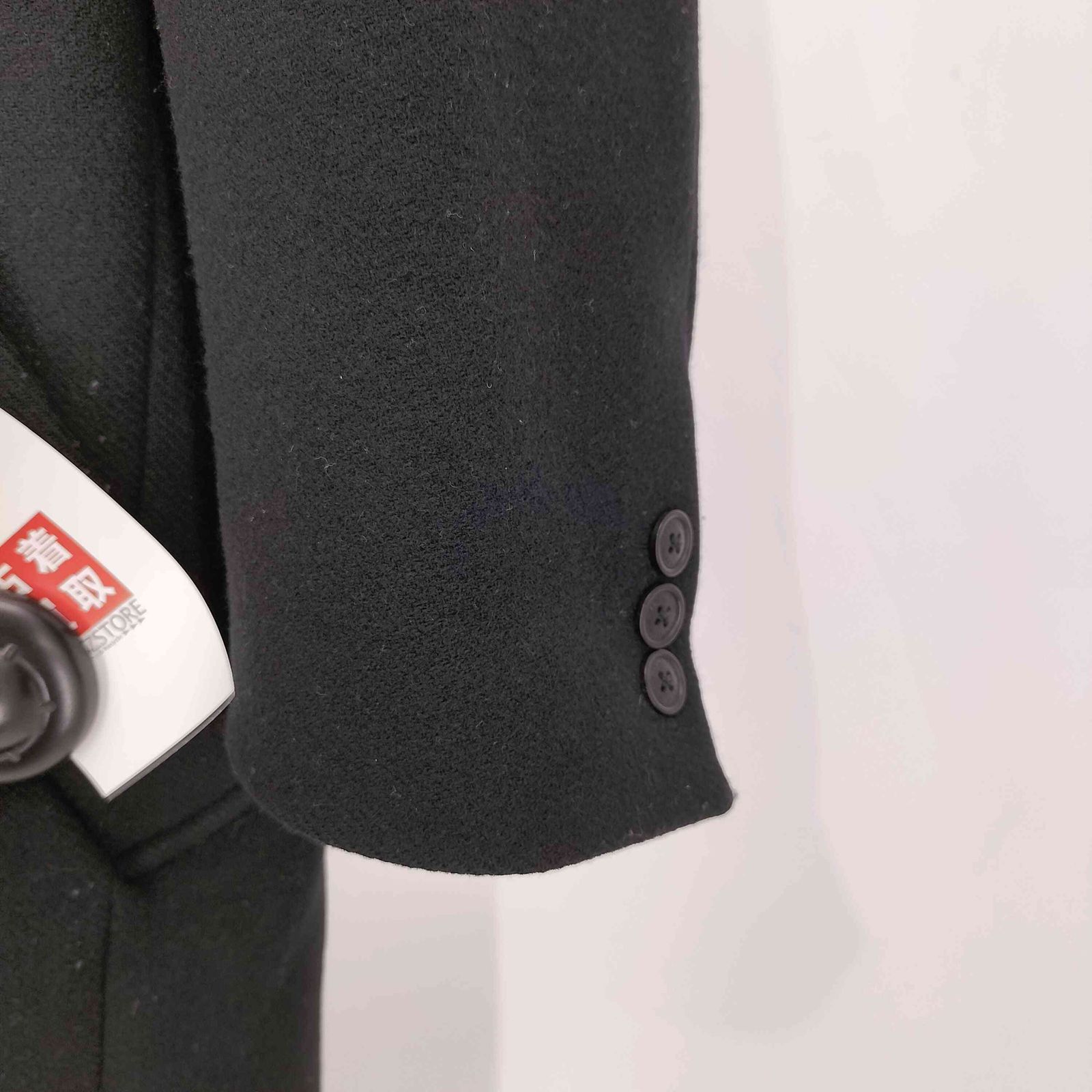 MISTERGENTLEMAN ダブルブレストチェスターコート M ブラック ミスタージェントルマン MR.GENTLEMAN ダブルブレスト ウール