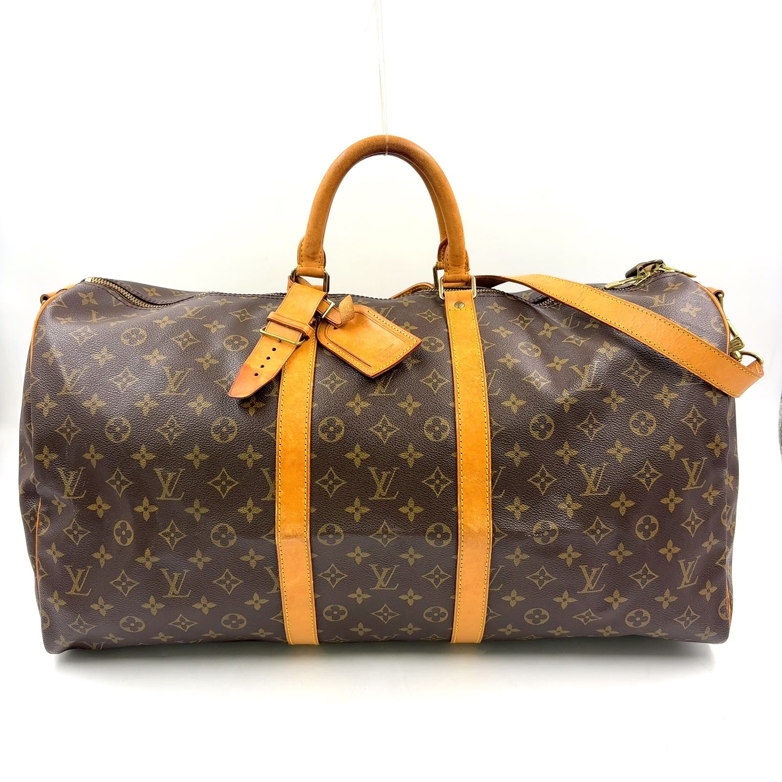 【新着】LOUIS VUITTON キーポル55 モノグラム レザー PVC ブラウン ボストンバッグ ゴールド M41424 58,350円
