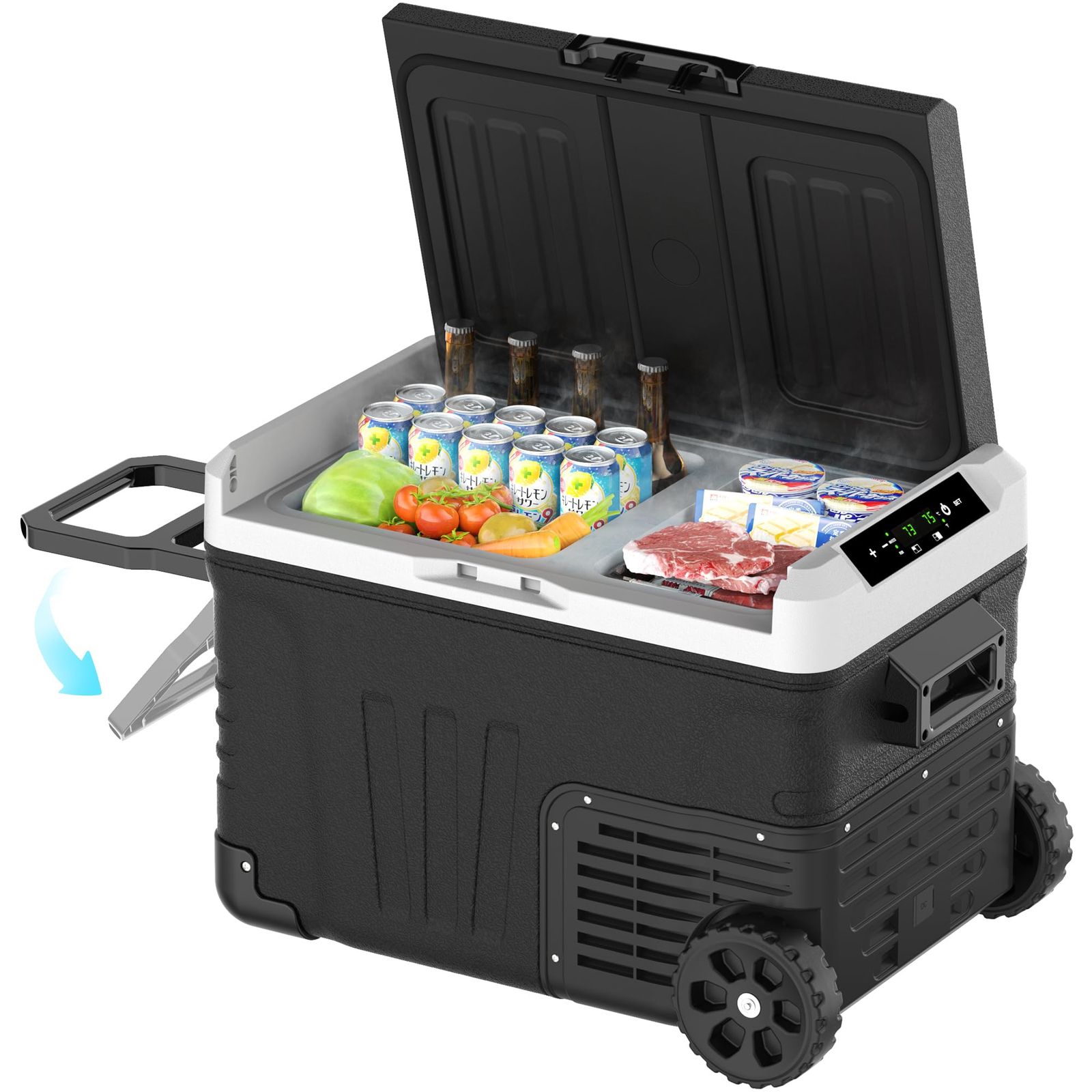 ☆新品☆EUHOMY 車載冷蔵庫 33L ポータブル冷蔵庫 2室独立温度制御 水