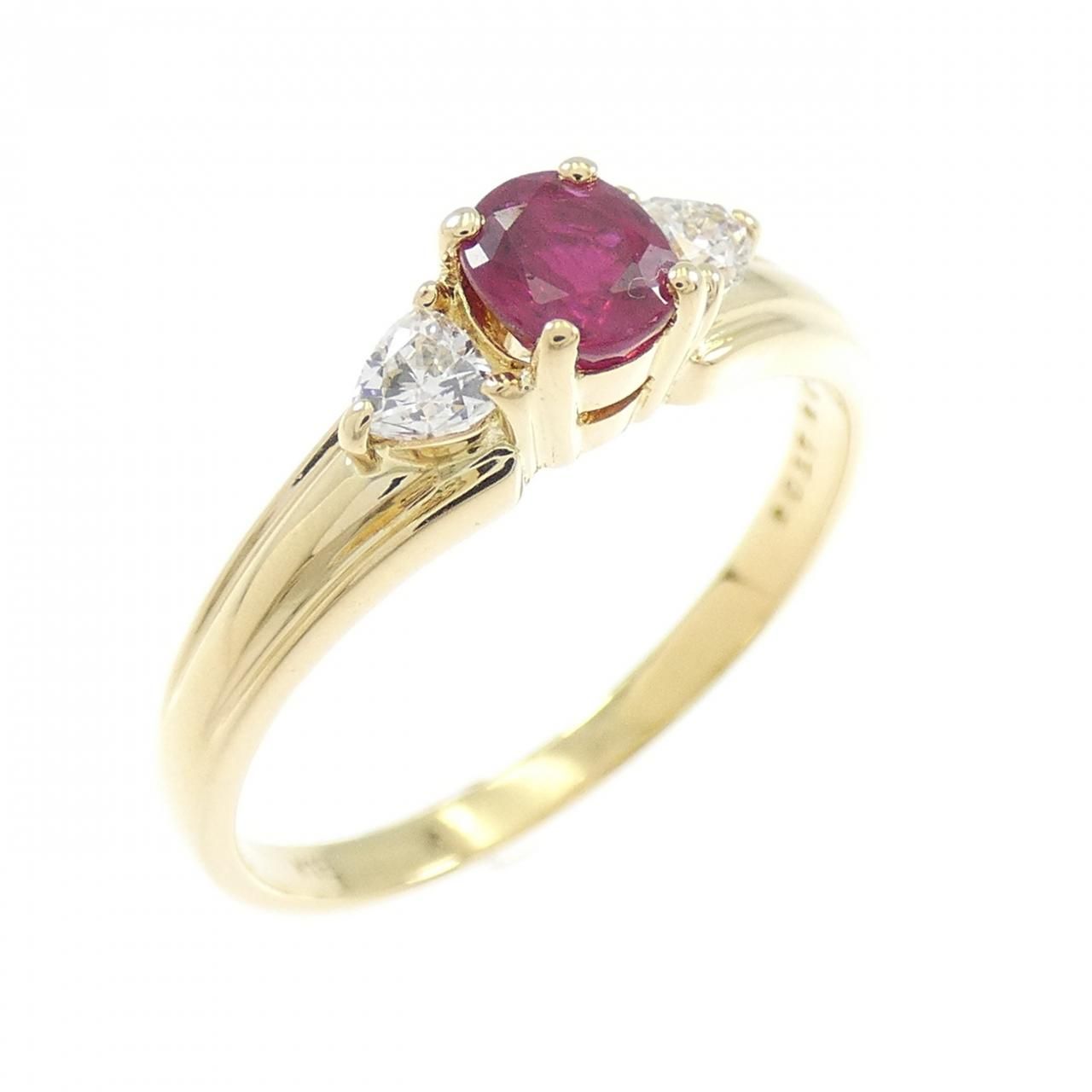K18YG ルビー リング 0.43CT