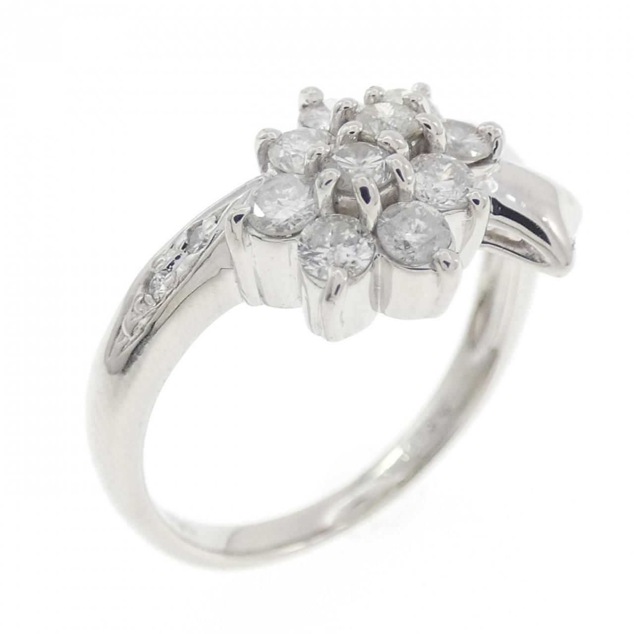 PT900 フラワー ダイヤモンド リング 0.50CT