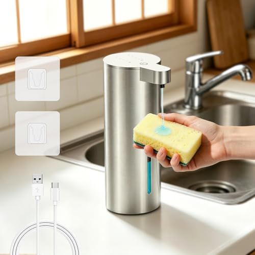 Dalugo 自動ソープディスペンサー 液体 ステンレス製 IPX5防水 USB-C