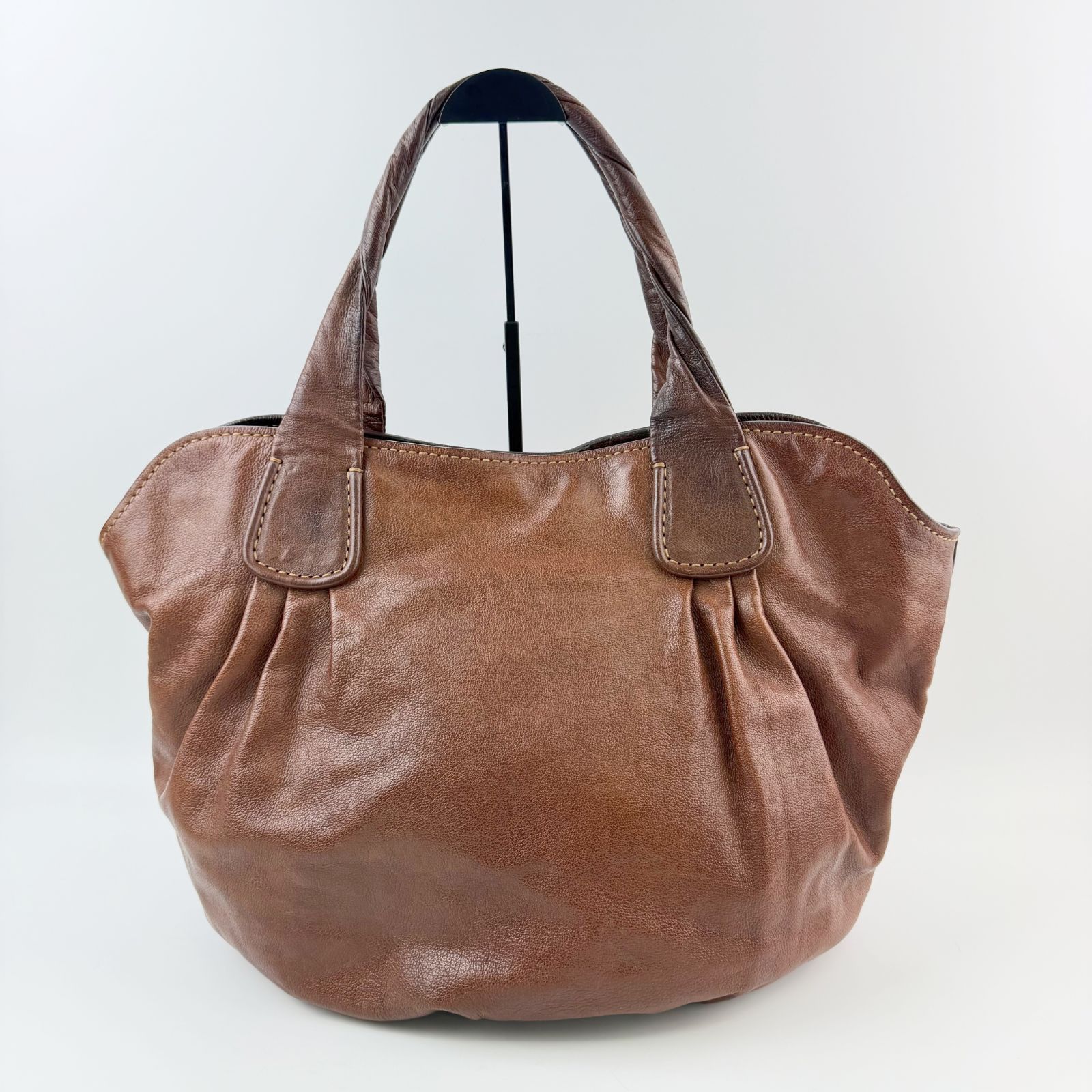 中古】MIU MIU ミュウミュウ ツイストハンドル ギャザー ロゴ トート