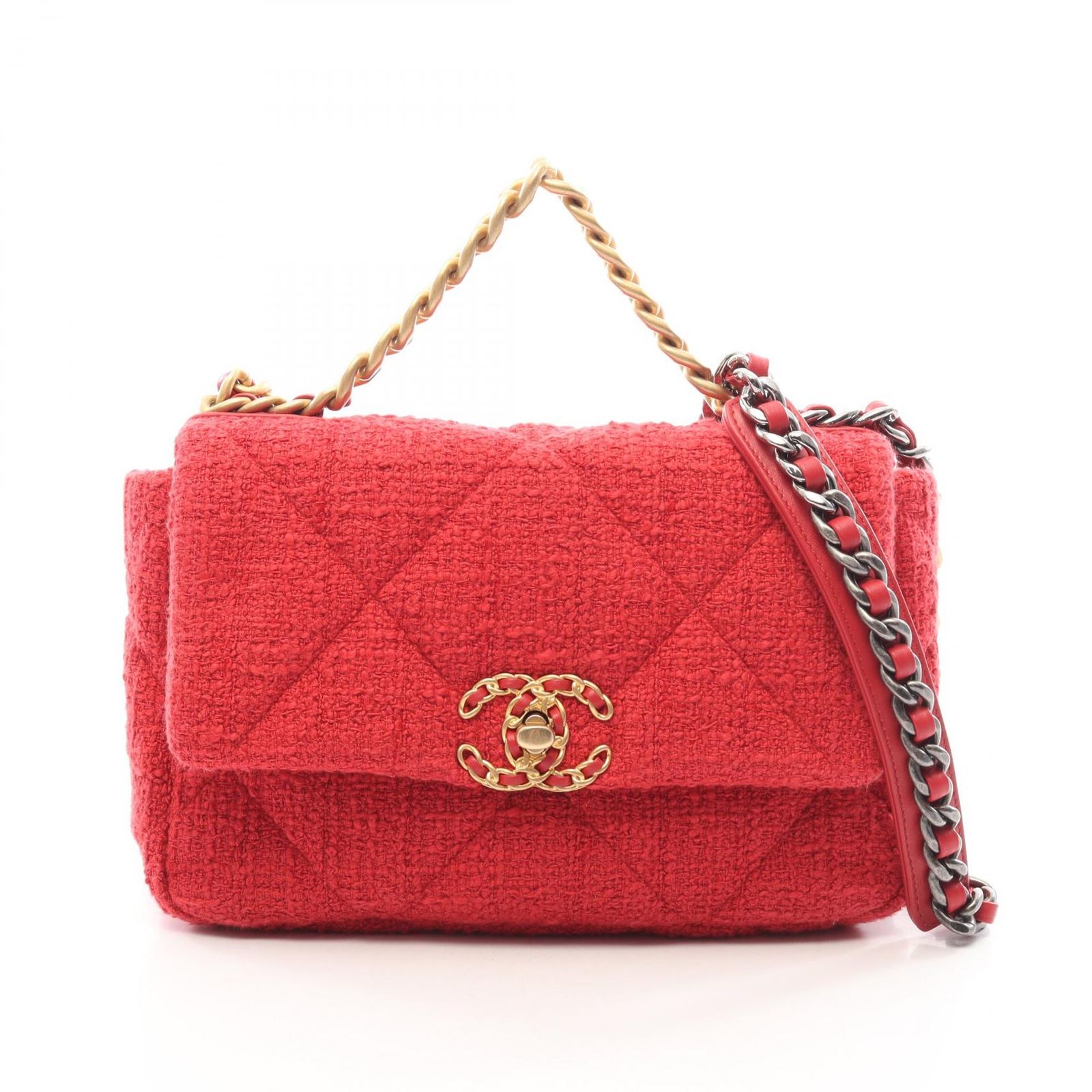 CHANEL シャネル 19 ディズヌフ マトラッセ コンビ金具 2WAY ショルダーバッグ