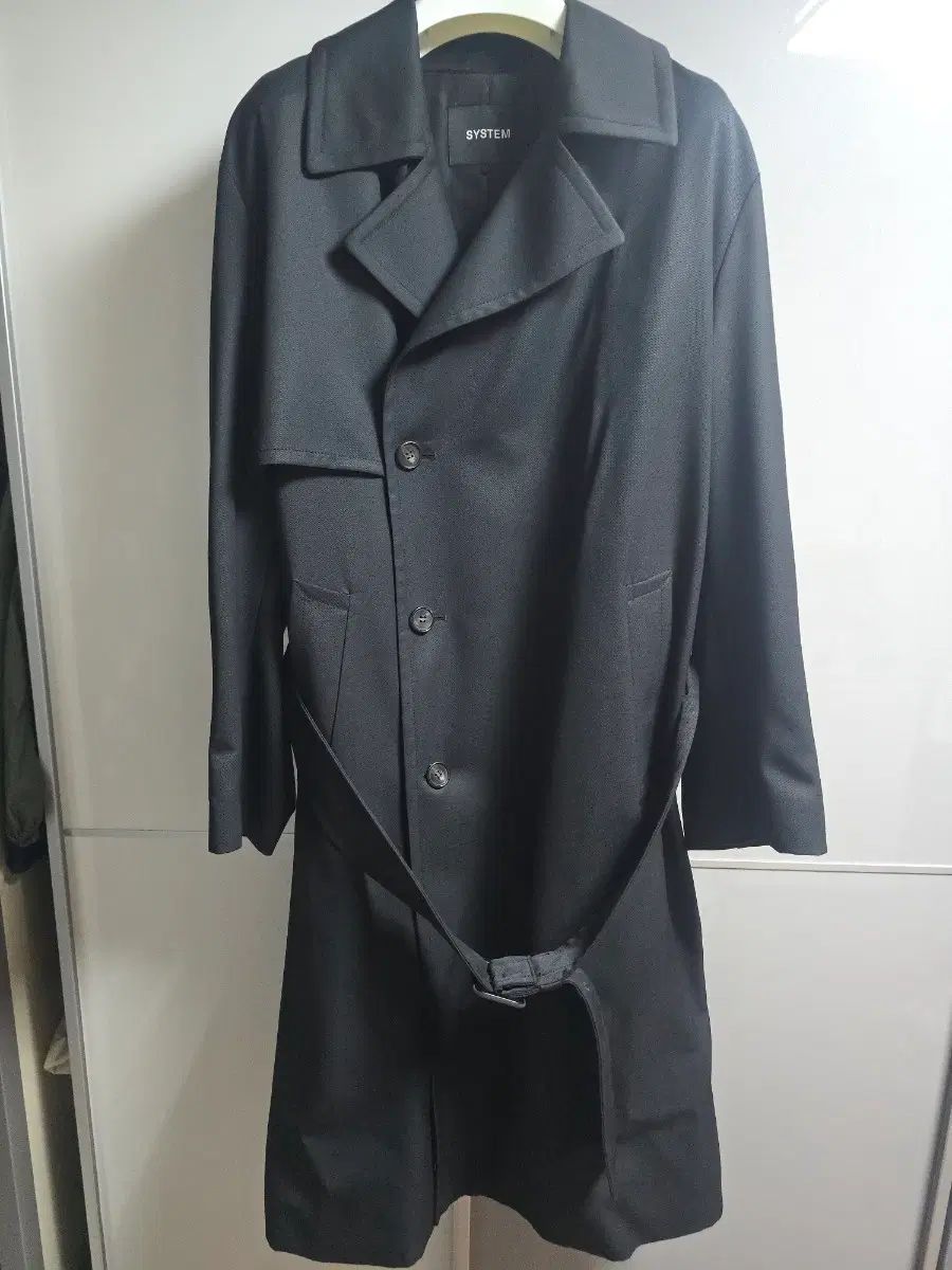 SYSTEM HOMME ブラック トレンチコート