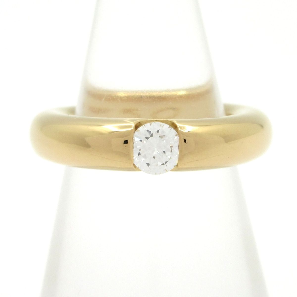 Cartier(カルティエ) リング 45美品 エリプス K18YG×ダイヤモンド 1Pダイヤ/0.25カラット