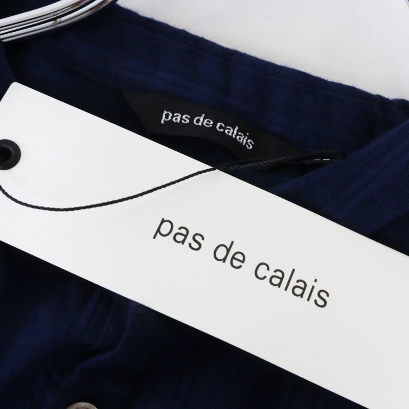 美品 2025SS パドカレ pas de calais コットンガーゼストライプ シャツ