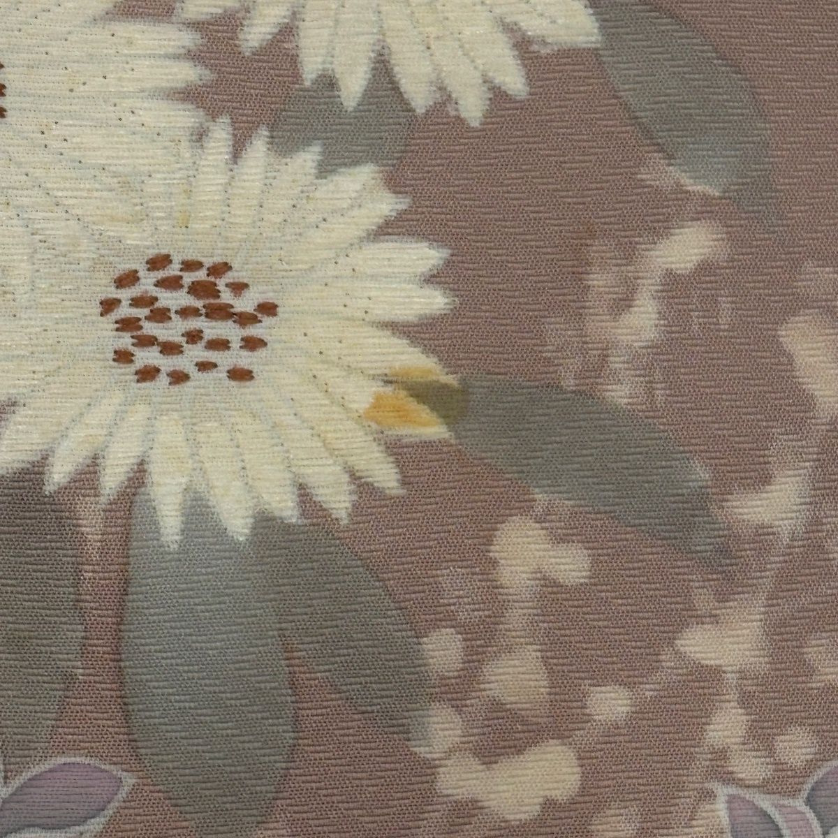 訪問着 身丈166.5cm 裄丈65cm M 袷 草花 刺繍 ピンク 正絹 優品 【中古