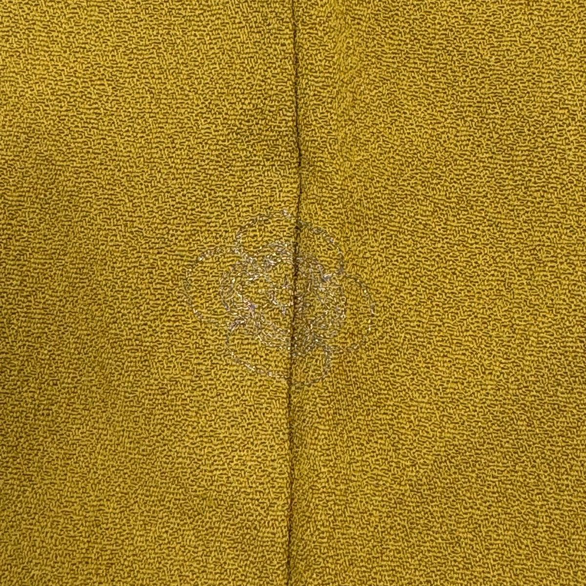 付下げ 身丈166cm 裄丈69cm L 袷 やまと 花菱 菱紋 金銀糸 刺繍 黄土色