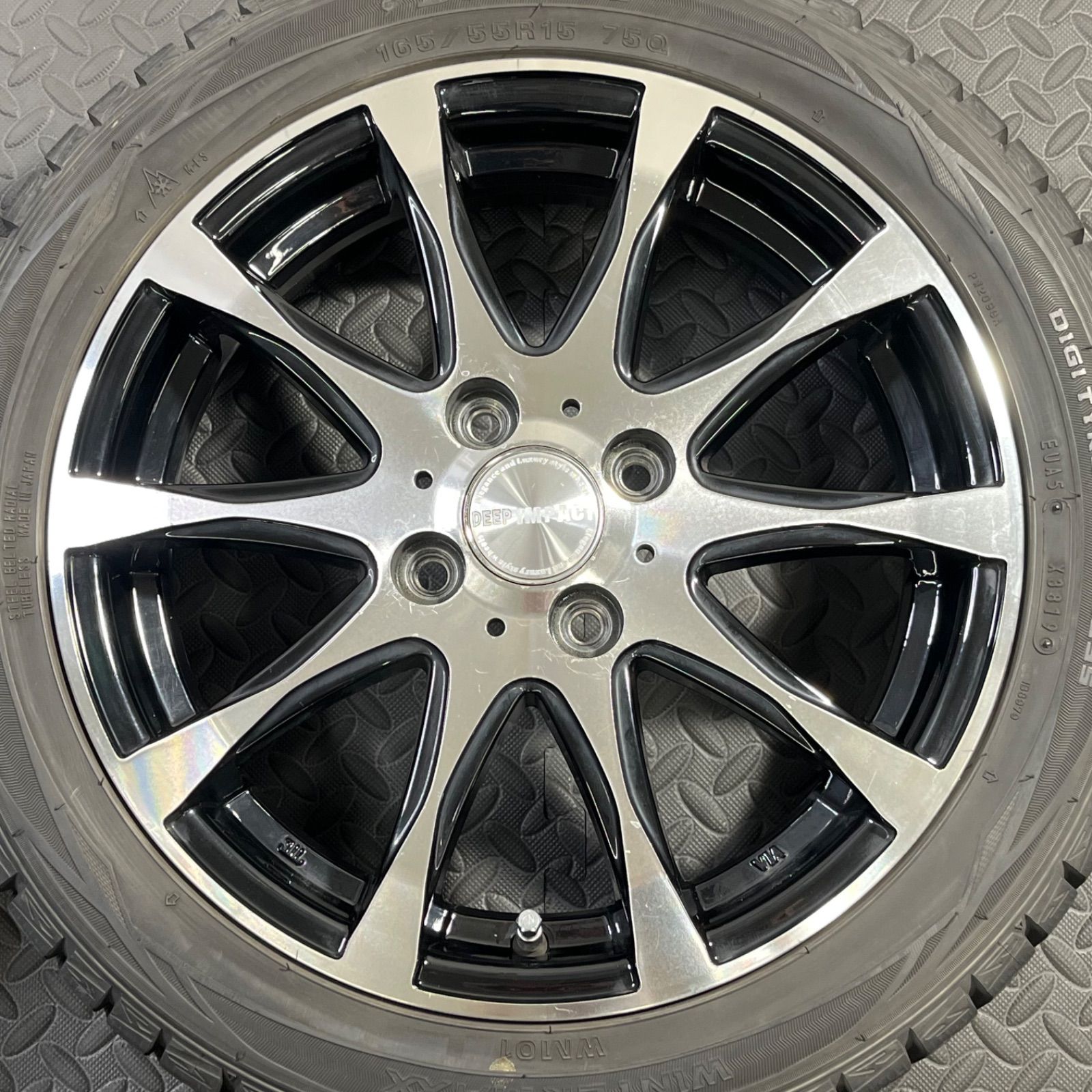 19年製 165/55R15 ダンロップ ウインターマックスWM01 社外 ディープ