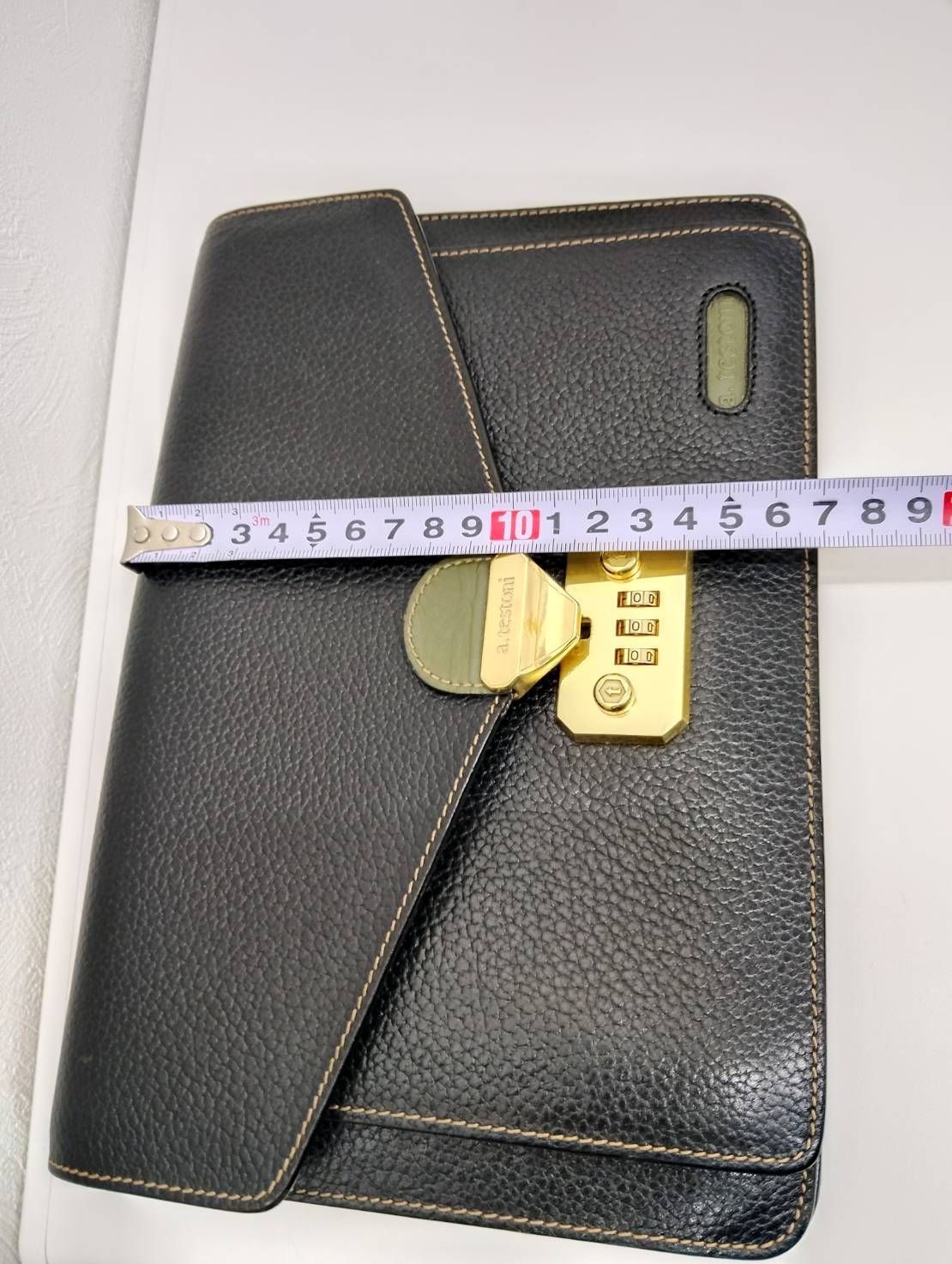 a.testoni アテストーニ セカンドバッグ ダイヤルロック 黒 - メルカリ