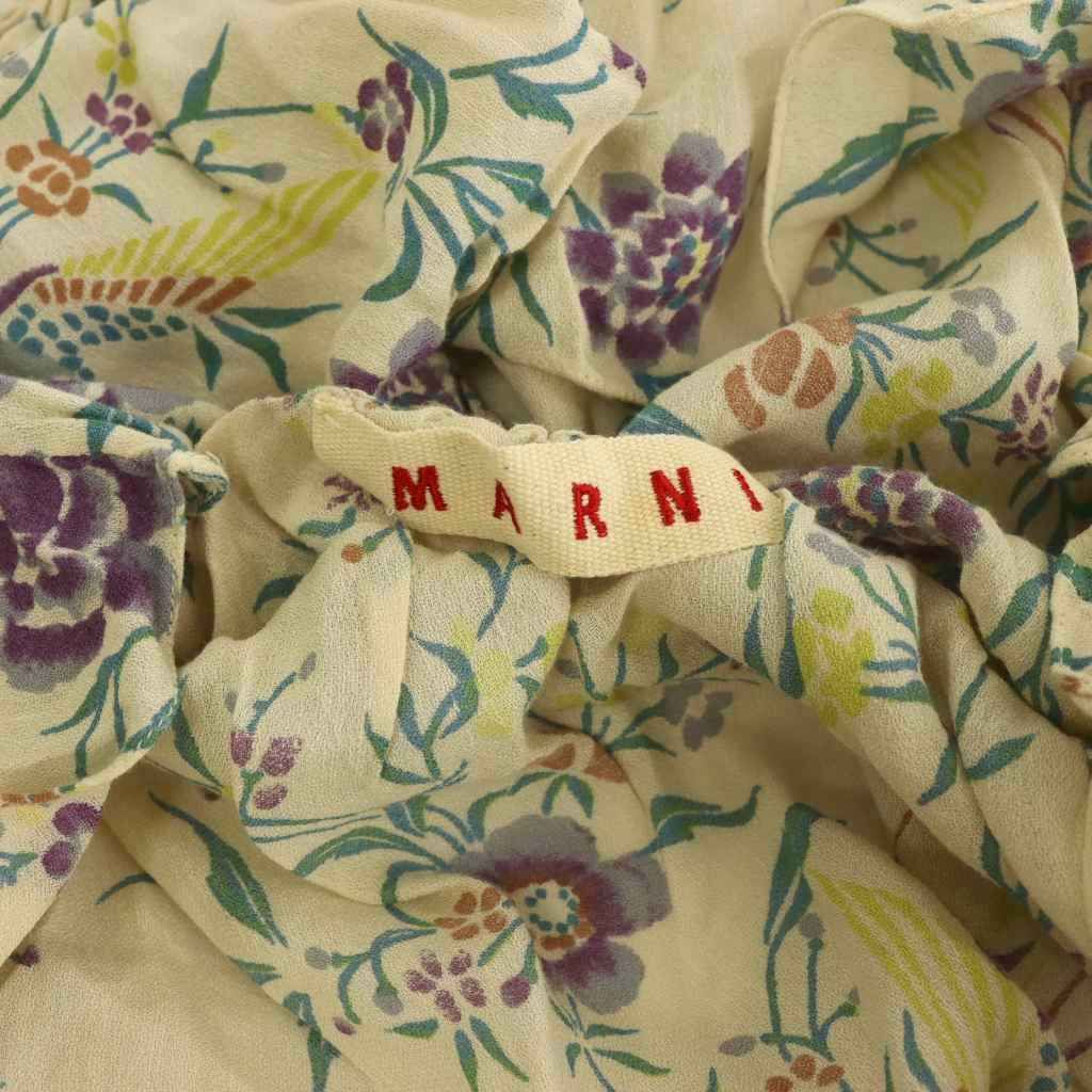 マルニ MARNI キャミソール トップス ホルターネック リネン混 花柄 42