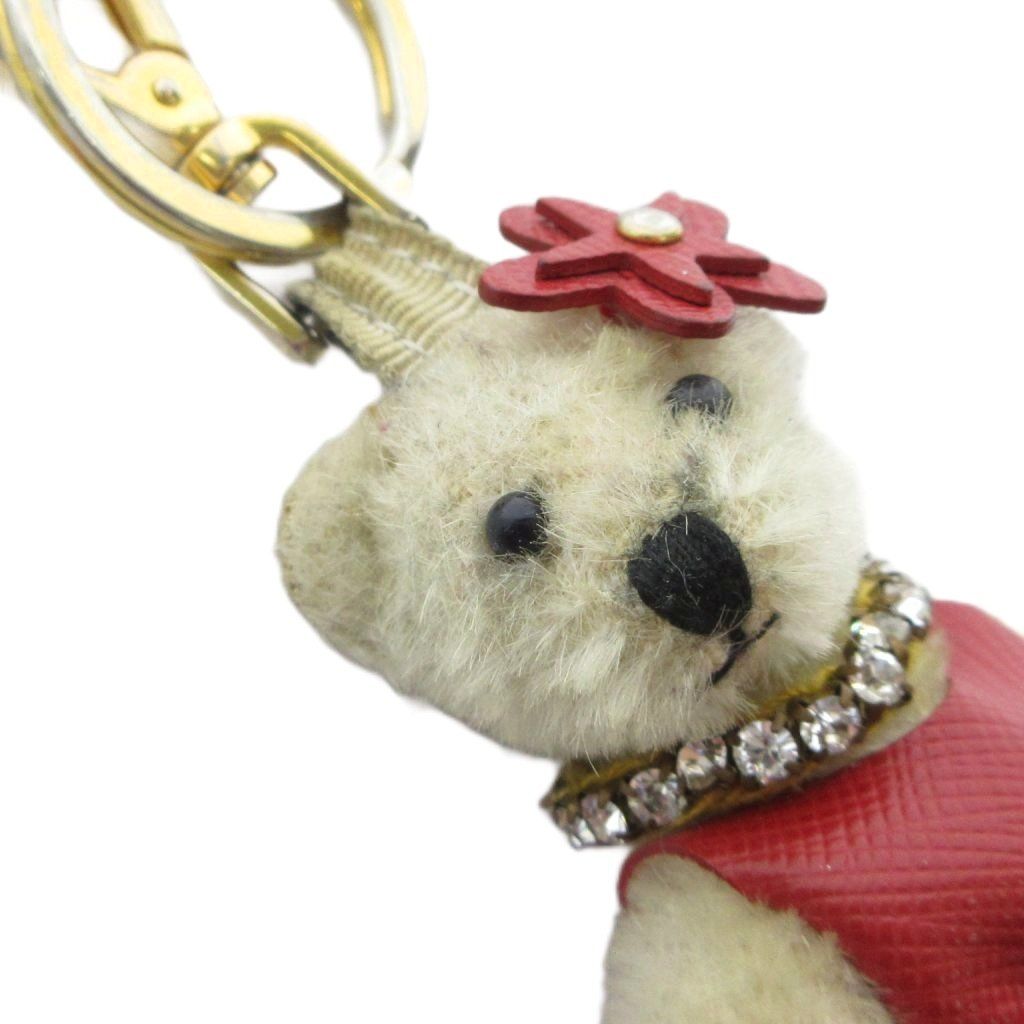 プラダ PRADA キーホルダー バッグチャーム テディベア ラインストーン