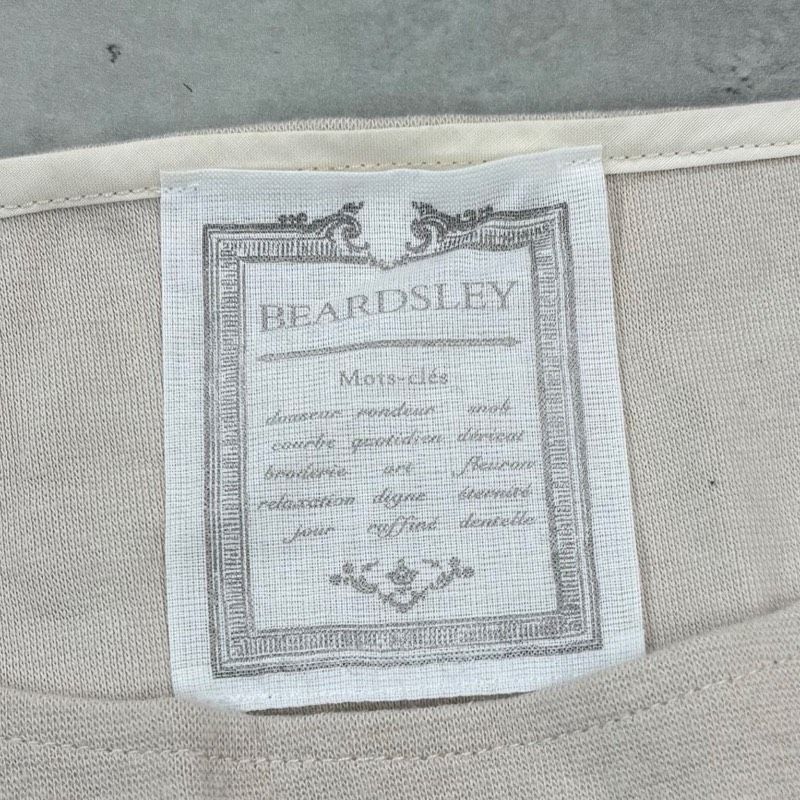 BEARDSLEY ビアズリー 裾レース コットン カットソー 長袖 7分袖 花柄