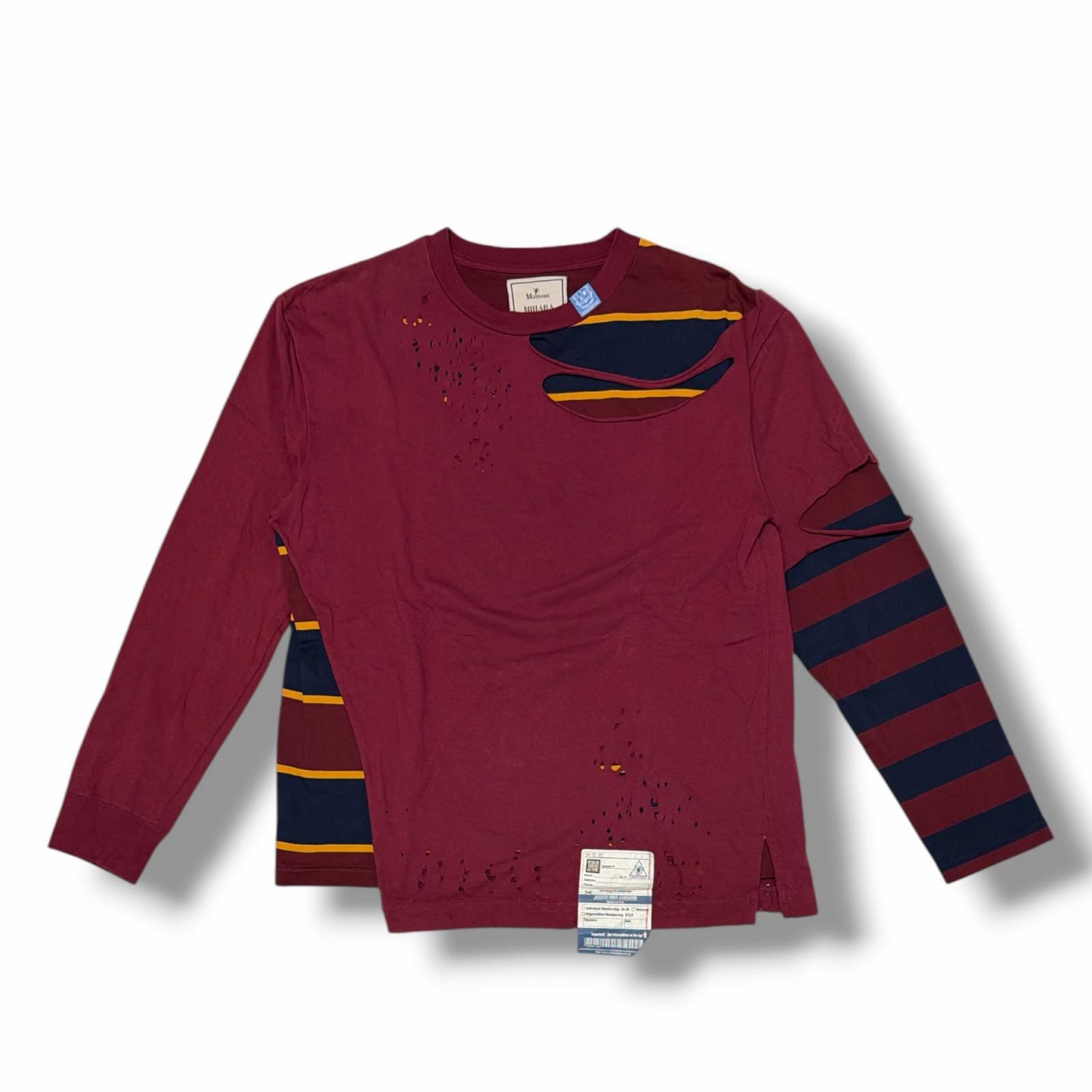 参考上代25300円 Maison MIHARA YASUHIRO DAMAGED LS T-SHIRT ダメージ