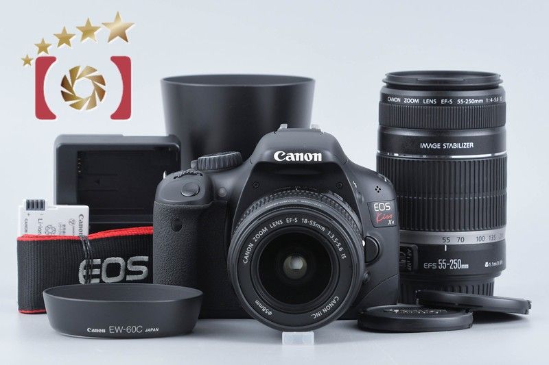 【中古】Canon キヤノン EOS Kiss X4 ダブルズームキット シャッター回数僅少