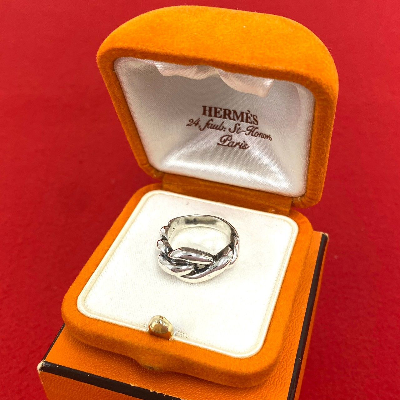 HERMES　トルサード　リング　ヴィンテージ　vintage 49 9号 極 美品 箱付 HERMES エルメス ヴィンテージ トルサード リング