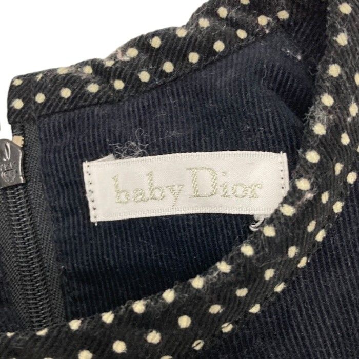 baby Dior/ベビーディオール/ドット切替コーデュロイワンピース/サイズ