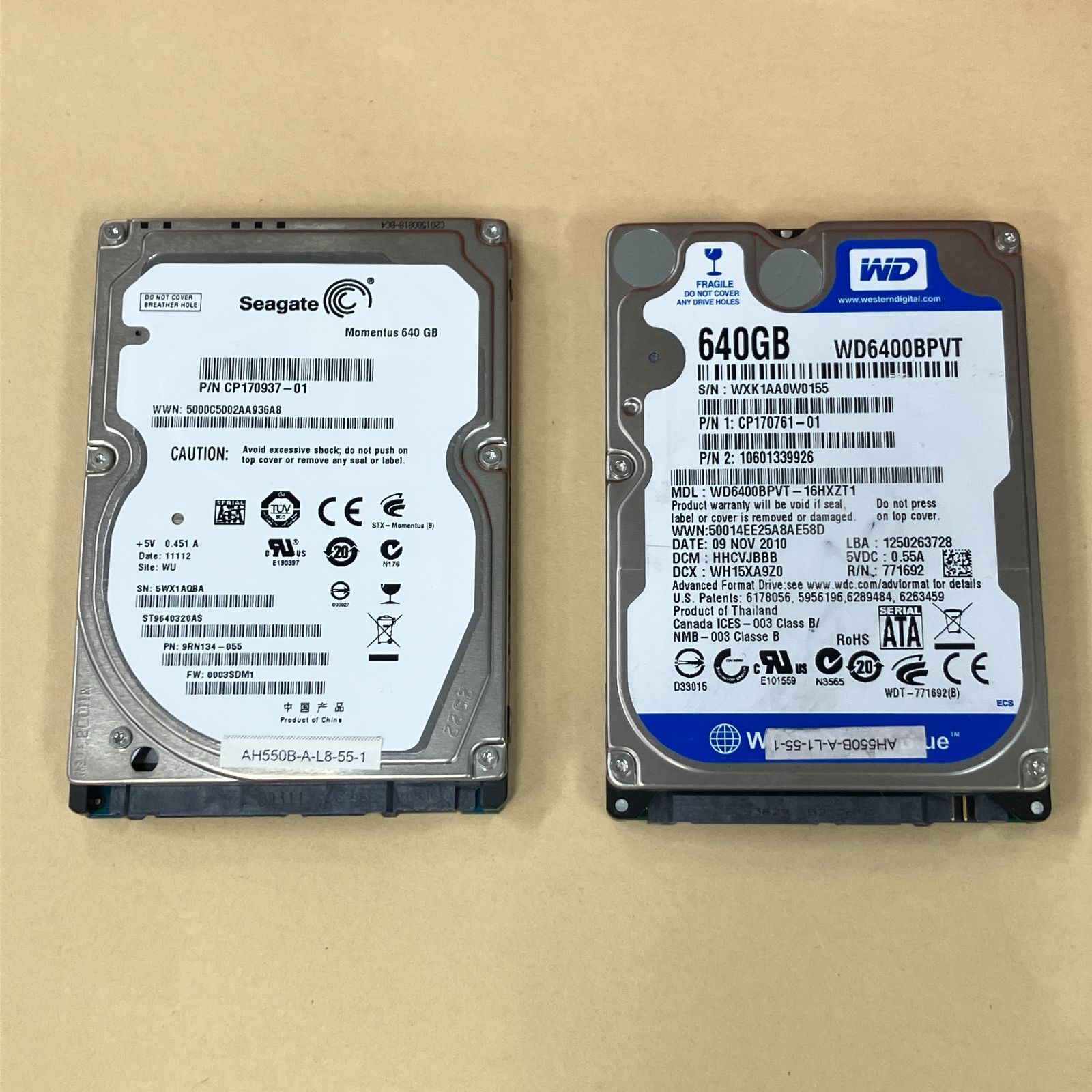 ジャンク 2.5インチ HDD 640GB まとめ売り 複数台 Seagate + WD 640GB 2.5インチHDD 2台セット - メルカリ