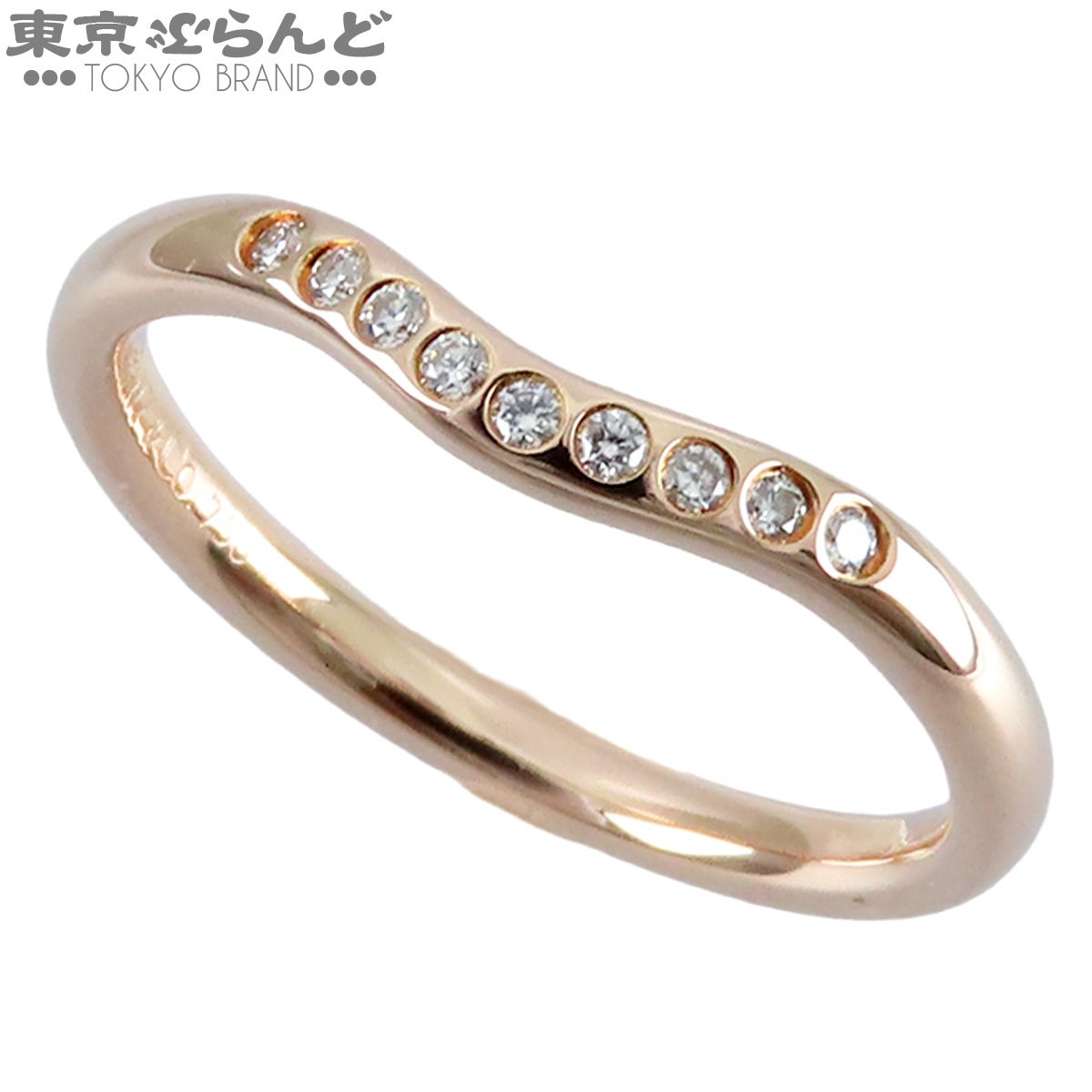 ティファニー TIFFANY&Co. カーブドバンドリング ピンクゴールド K18PG ダイヤモンド 9PD 指輪 12号相当 ユニセックス 仕上済 101889913