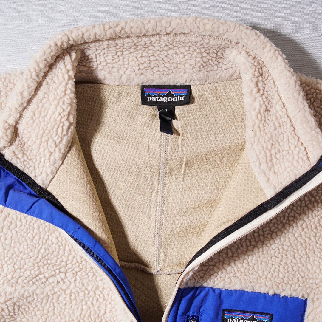 Patagonia ジャケット クリーム色/ネイビー パタゴニア Patagonia クラシック レトロX フリースジャケット S