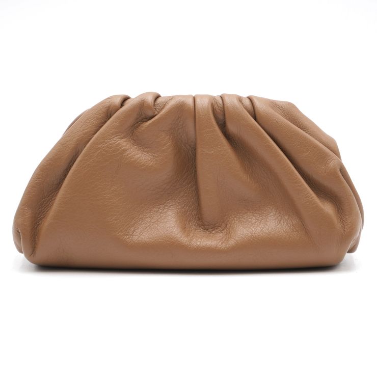 BOTTEGA VENETA（ボッテガヴェネタ）ザ・ポーチ ミニ ショルダーバッグ クラッチバッグ ブラウン レザー ゴールド金具 レディース【中古】 47,880円