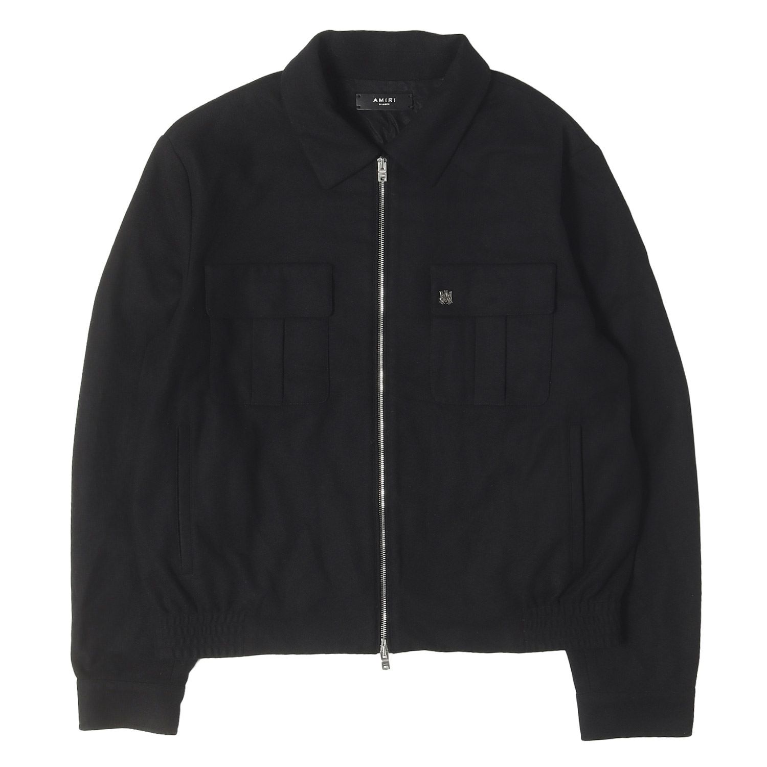 【美品】AMIRI アミリ ブルゾン ブラック 黒 XL 22AW ストレッチ ウール フランネル ブルゾン WOOL FLANNEL BLOUSON イタリア製 アウター ジャケット 上着【メンズ】【中古】