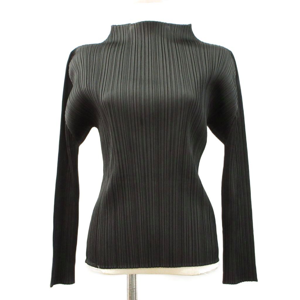プリーツプリーズ PLEATS PLEASE ハイネック カットソー 3 ブラック 黒