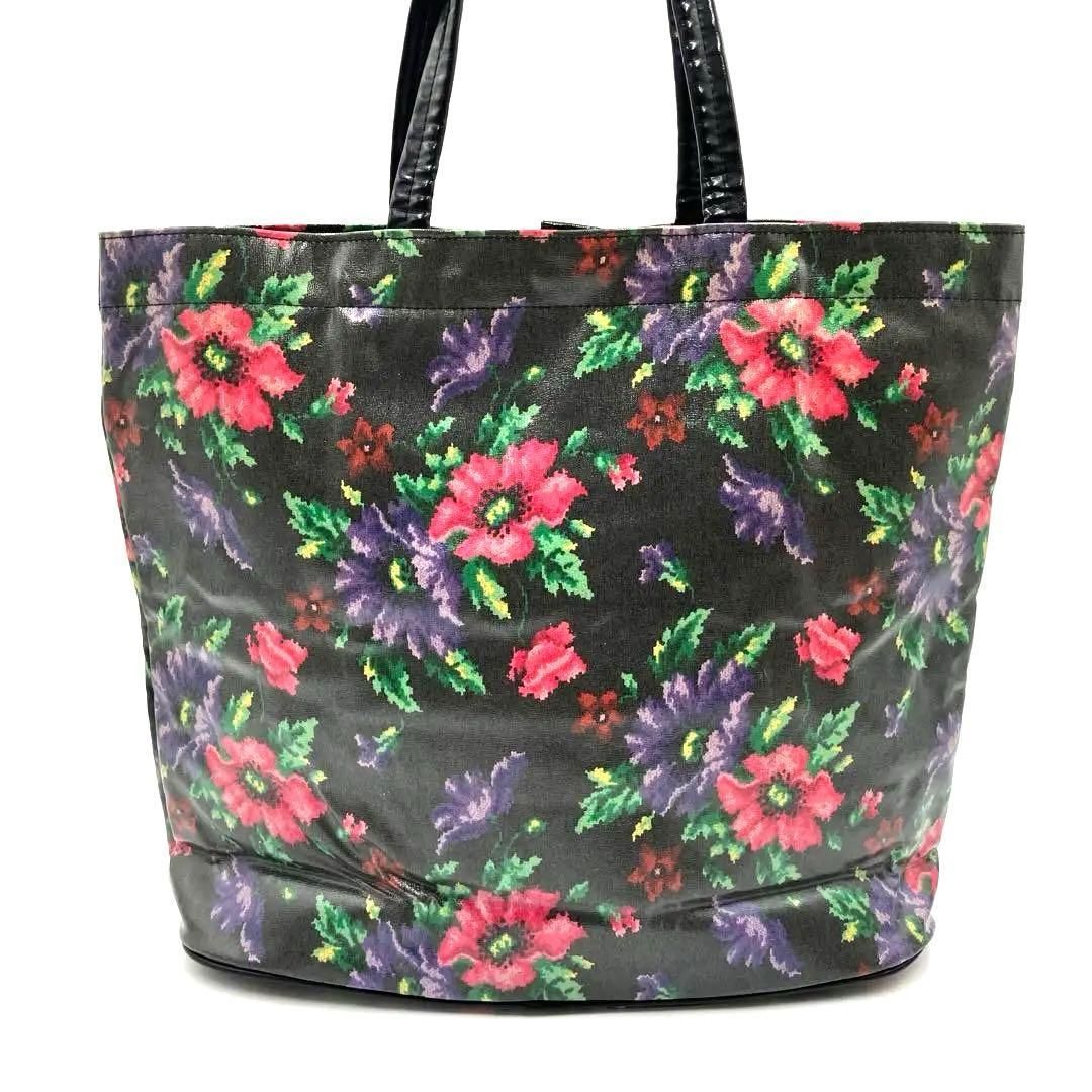 ⭐️美品⭐️FEILER フェイラー トートバッグ 樹脂加工 花柄 ブラック