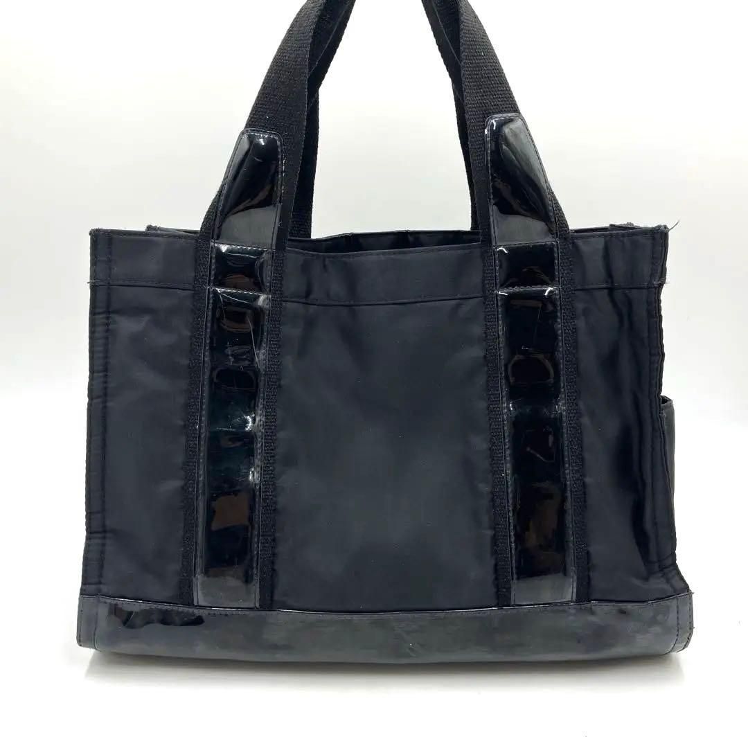 Tory Burch トリーバーチ トートバッグ ナイロン エナメル ブラック